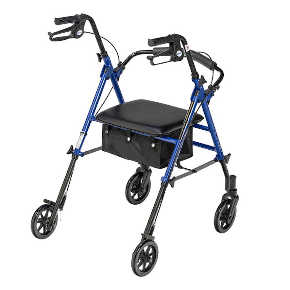 drive Adjustable Height Folding Rollator, 6", RTL10261BL, Blue - 1 Each