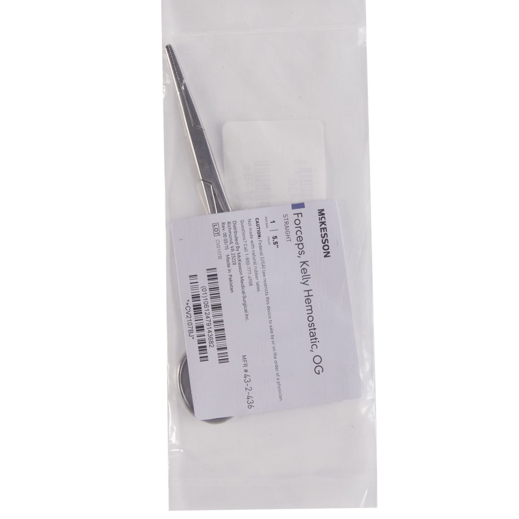 McKesson Kelly Forceps, 43-2-436, 1 Each