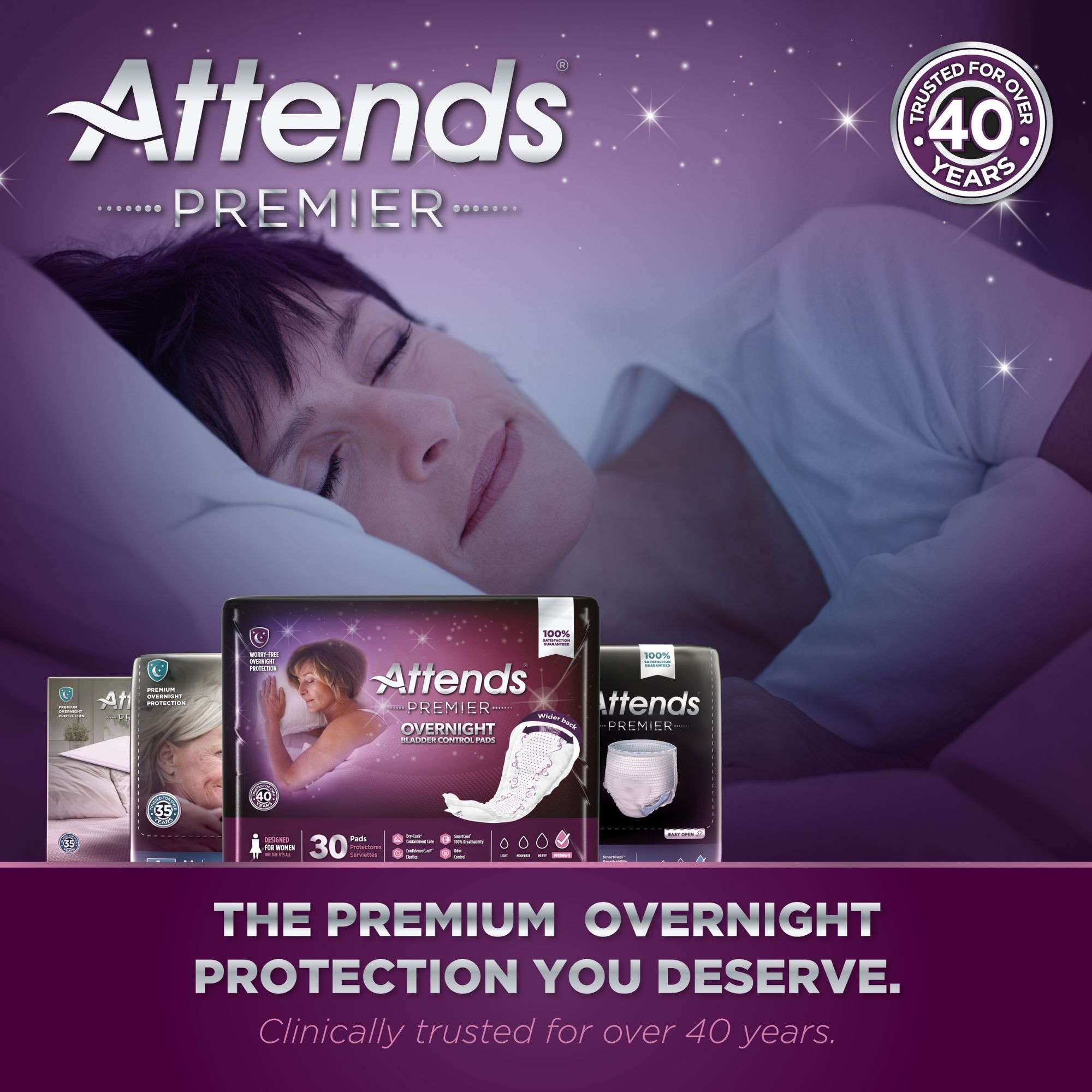 Attends Premier Overnight Bladder Control Pads