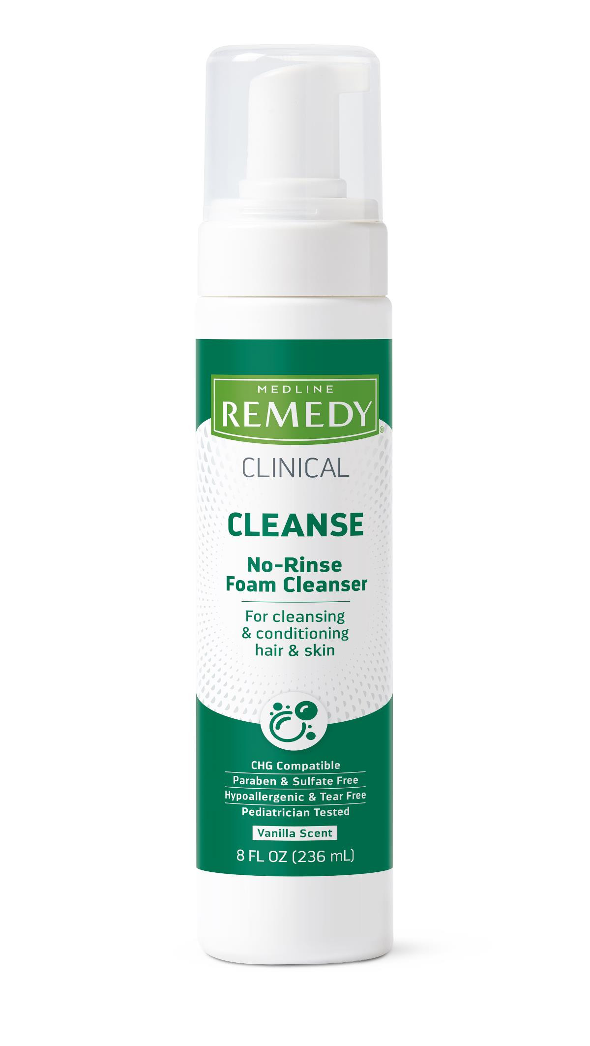 Medline Remedy Phytoplex Hydrating No-Rinse Foam Cleanser, MSC092108H, 8 oz. - 1 Each