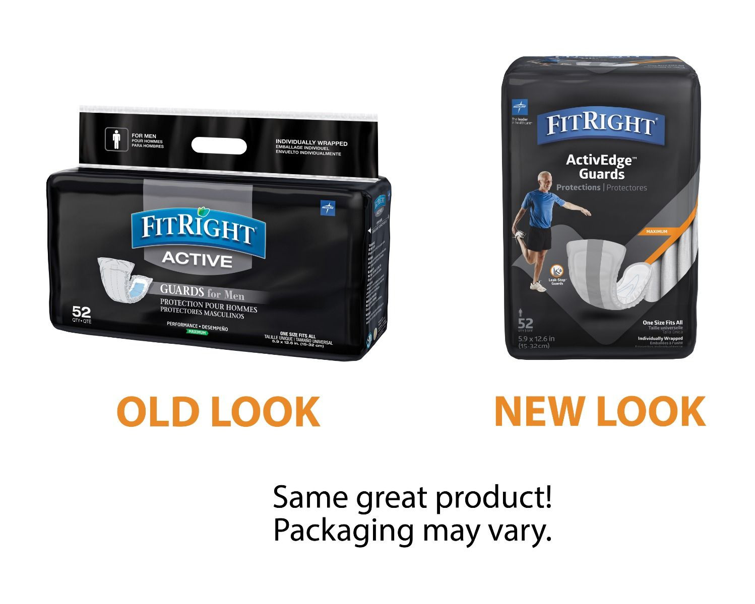 FitRight ActiveEdge Guards Incontinence Liners for Men, Level 3