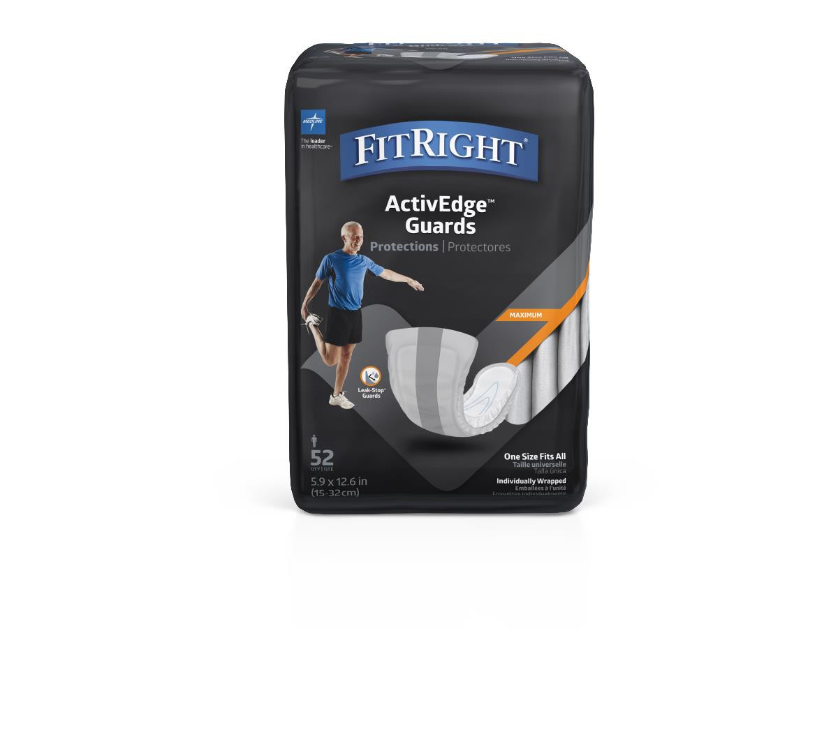 FitRight ActiveEdge Guards Incontinence Liners for Men, Level 3