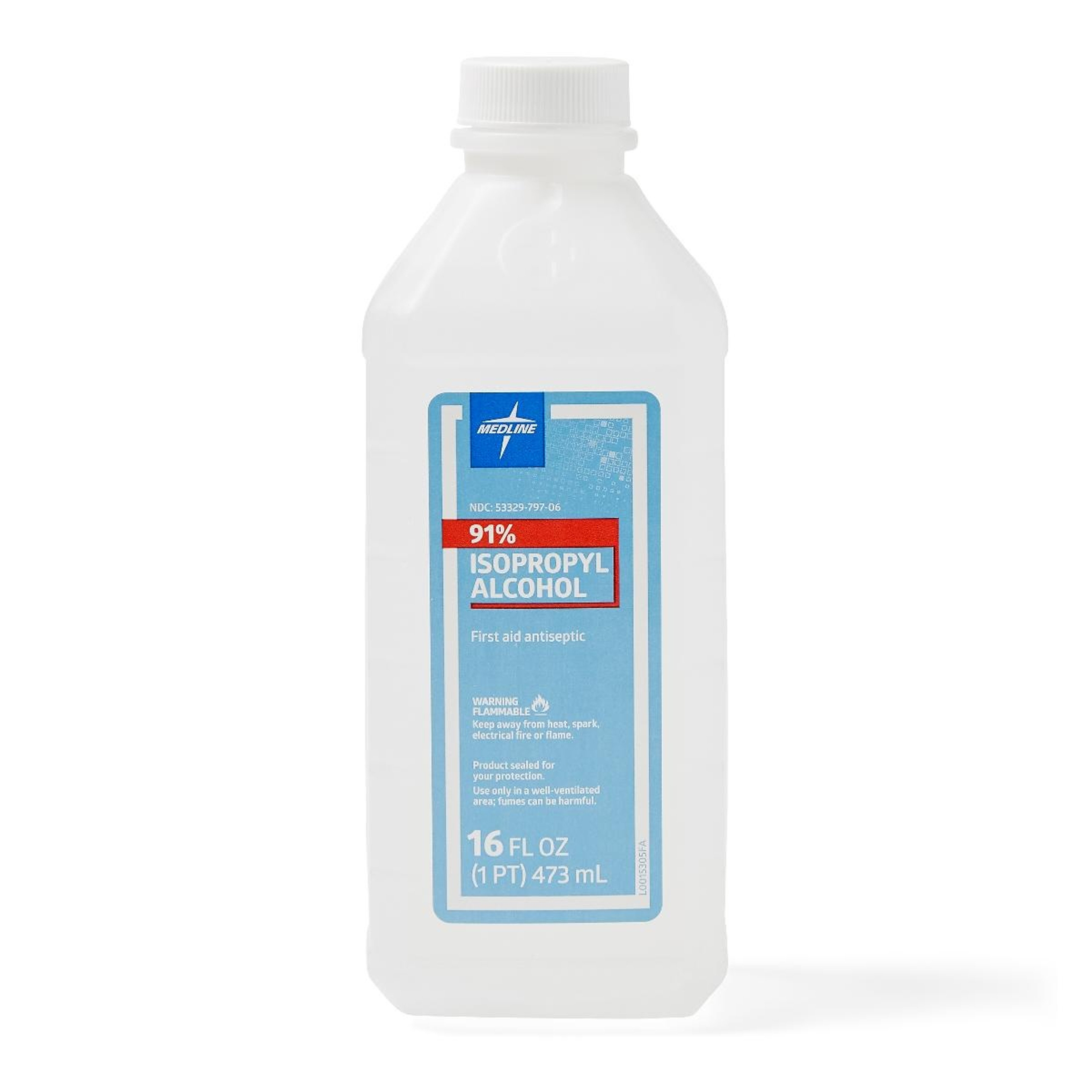 Medline 91% Isopropyl Alcohol, 16 oz., MDS098012, 16 oz. - Case of 12