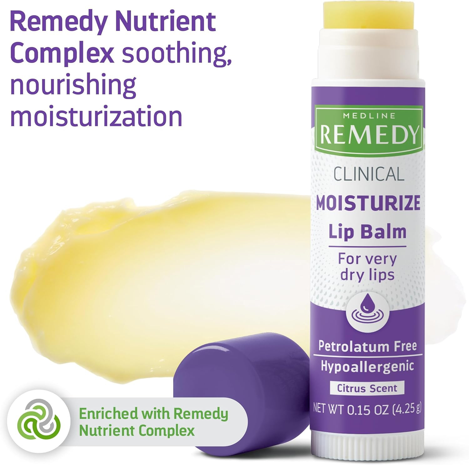 Medline Remedy Lip Balm, 0.15 oz.