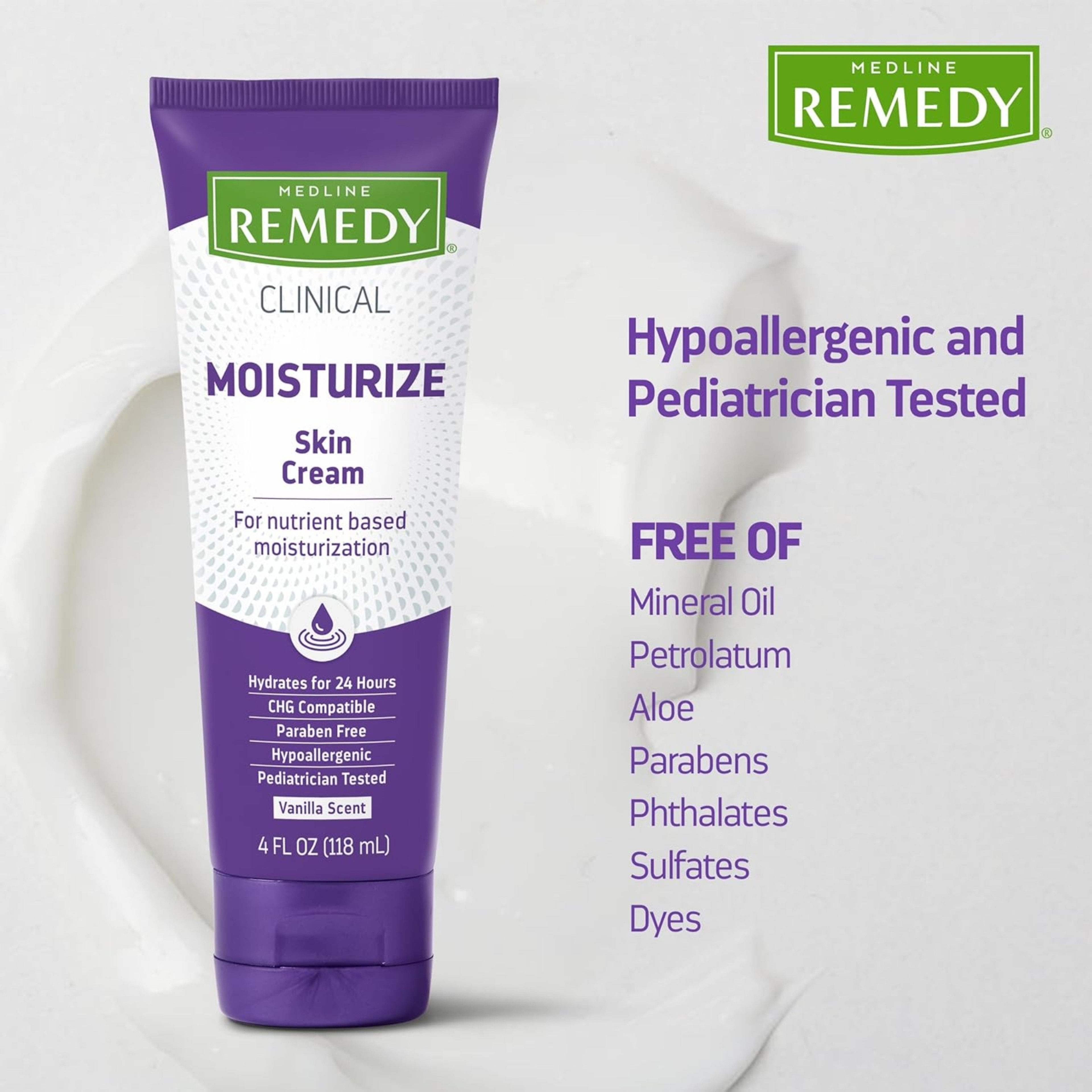Medline Remedy Clinical Skin Cream Moisturizer, Unscented