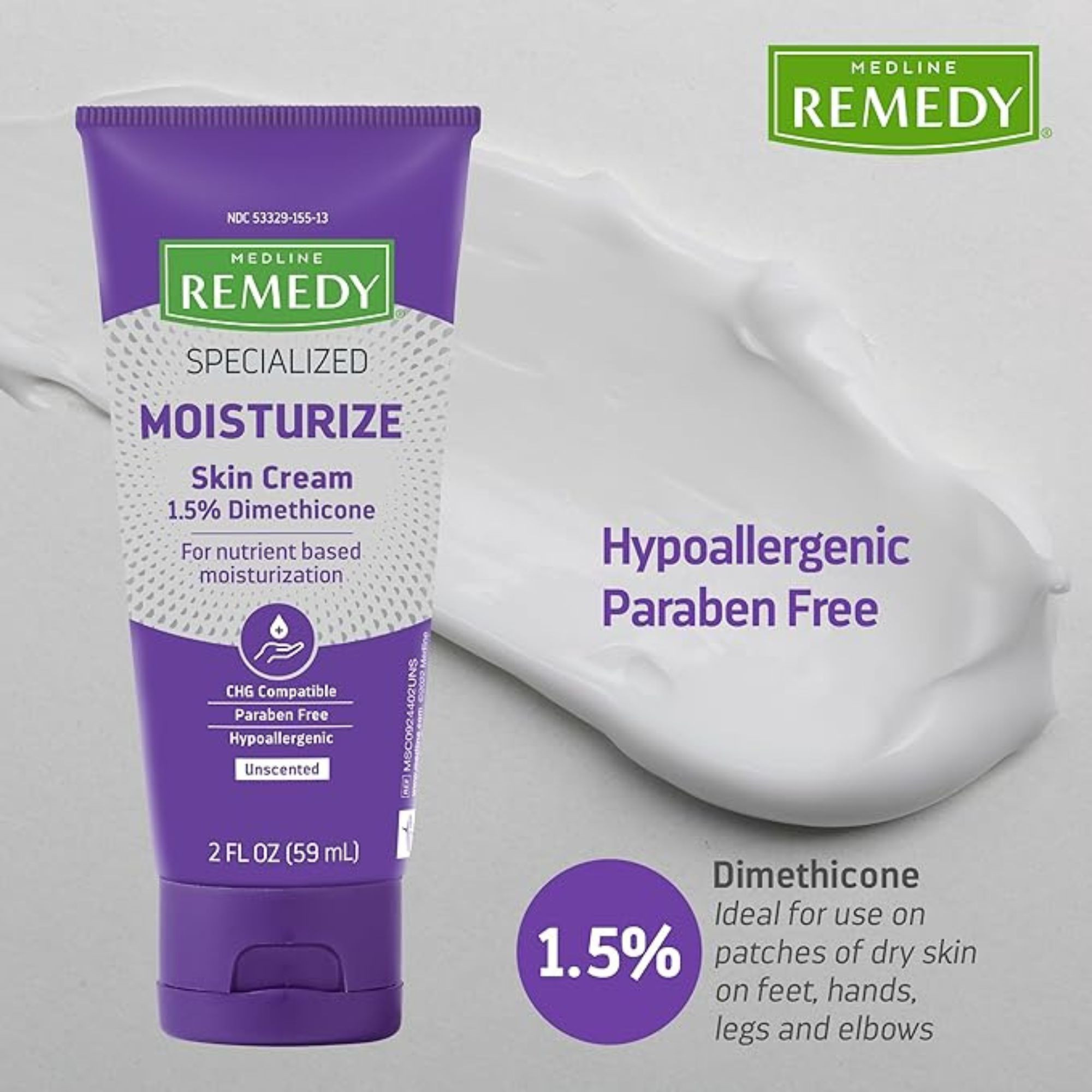 Medline Remedy Clinical Skin Cream Moisturizer, Unscented