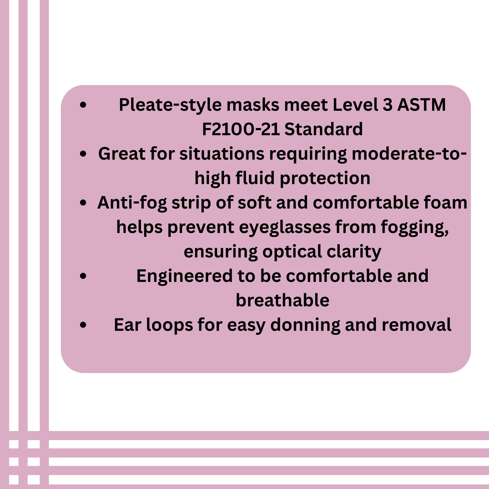 Medline ASTM Level 3 Procedure Face Masks with Ear Loops, NON27712ELZ, Box of 50