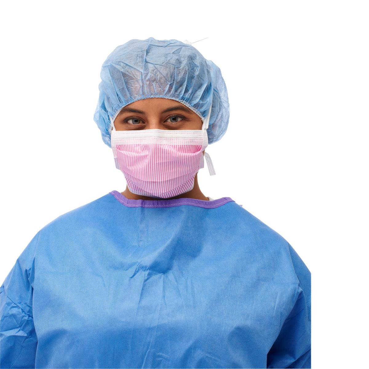 Medline ASTM Level 3 Surgical Face Mask with Anti-Fog Foam, NON27712Z, Pink - Box of 50