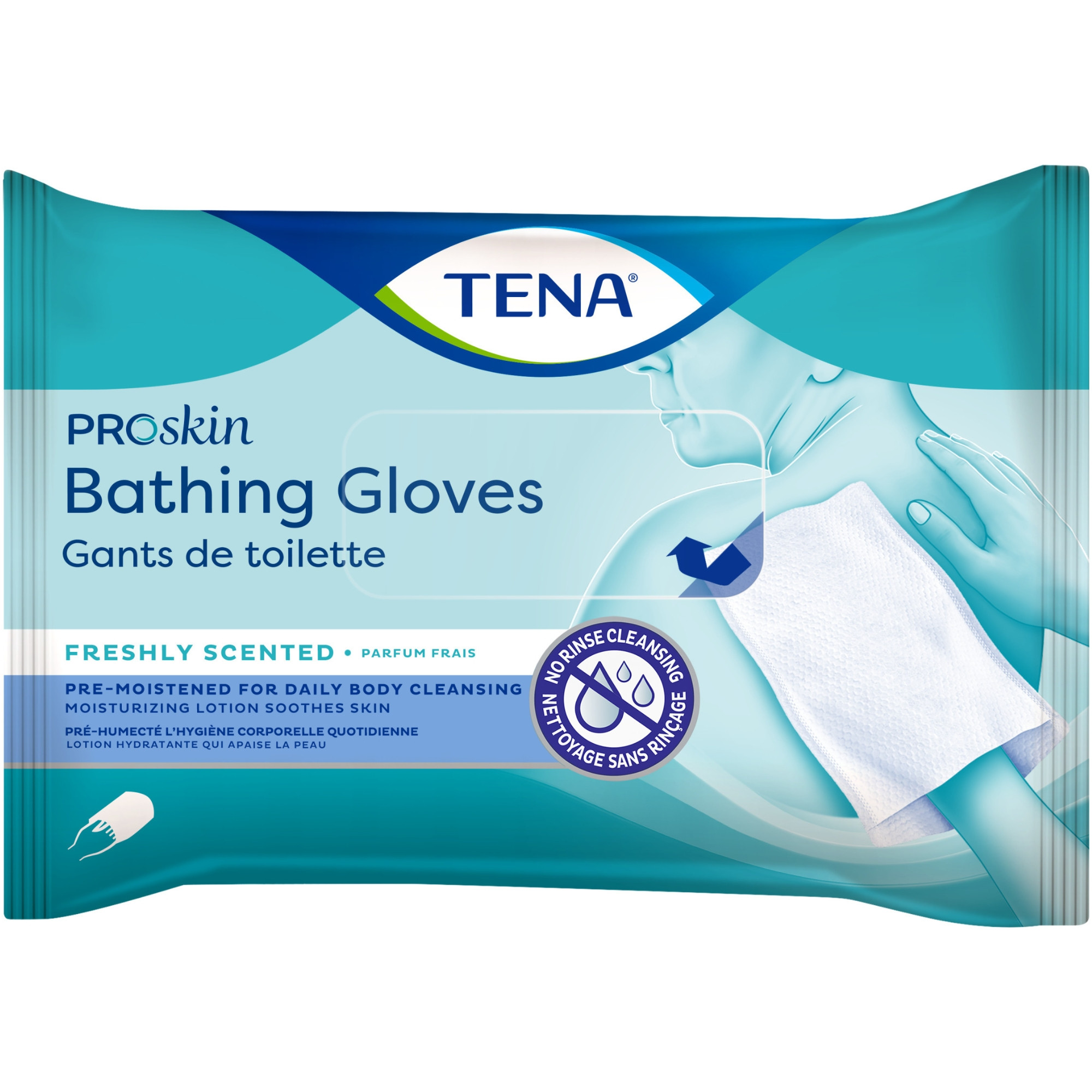 TENA ProSkin Scented Disposable Bathing Glove Wipes