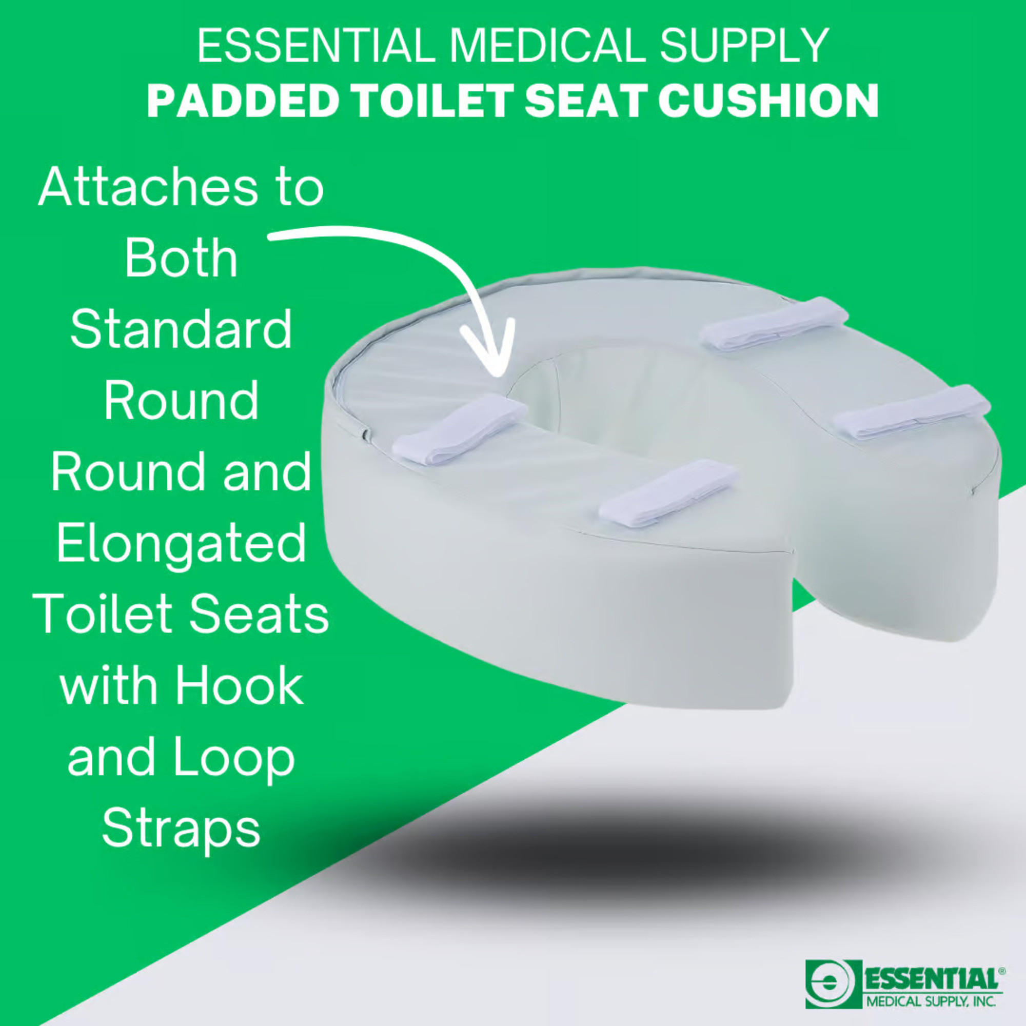 Essential Medical Padded Toilet Seat Cushion, 4" Thick