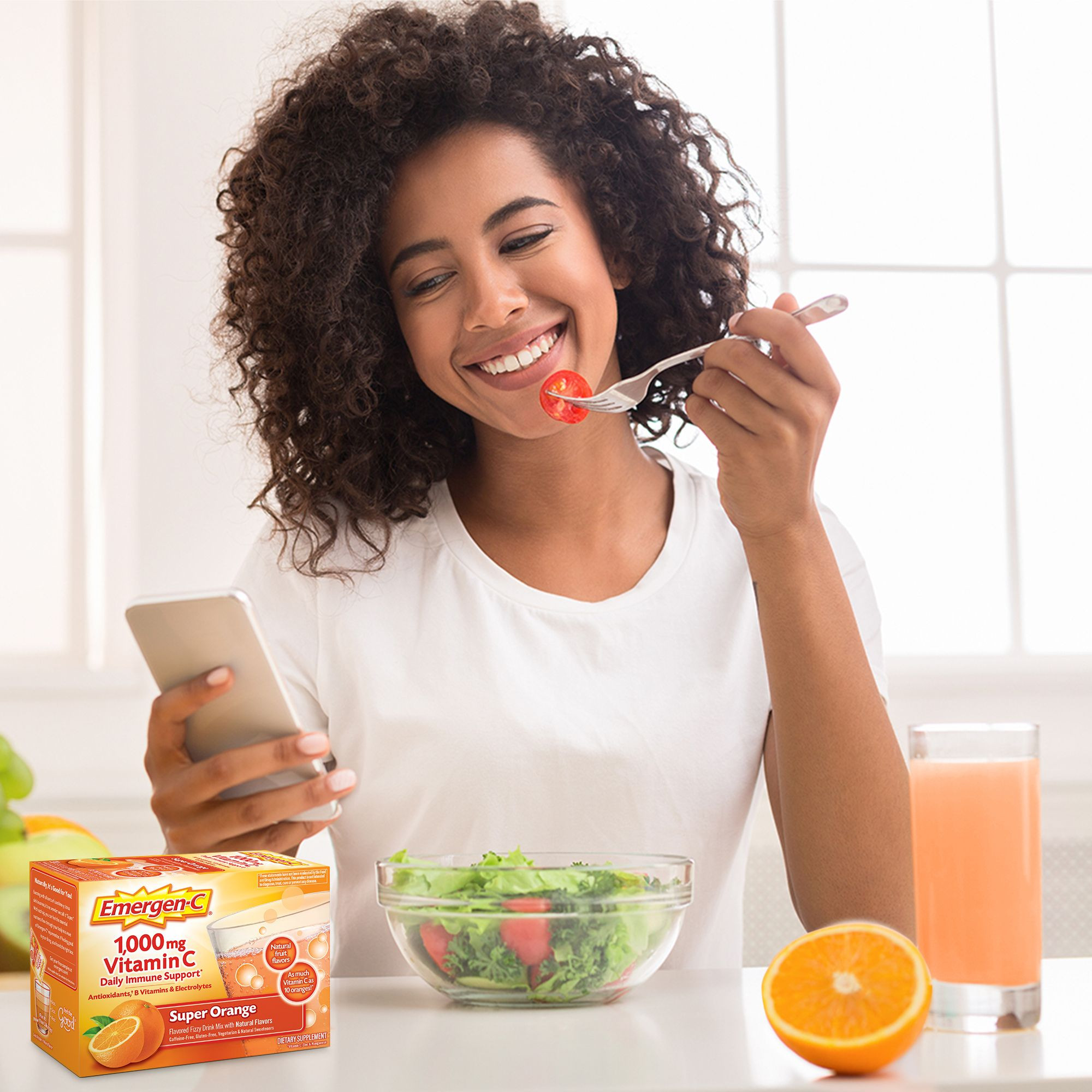 Emergen-C Daily Immune Support Vitamin C Supplement Powder, Super Orange