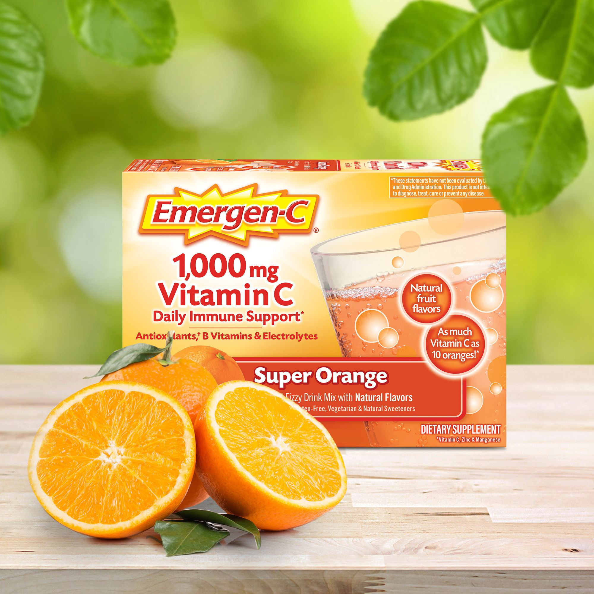 Emergen-C Daily Immune Support Vitamin C Supplement Powder, Super Orange