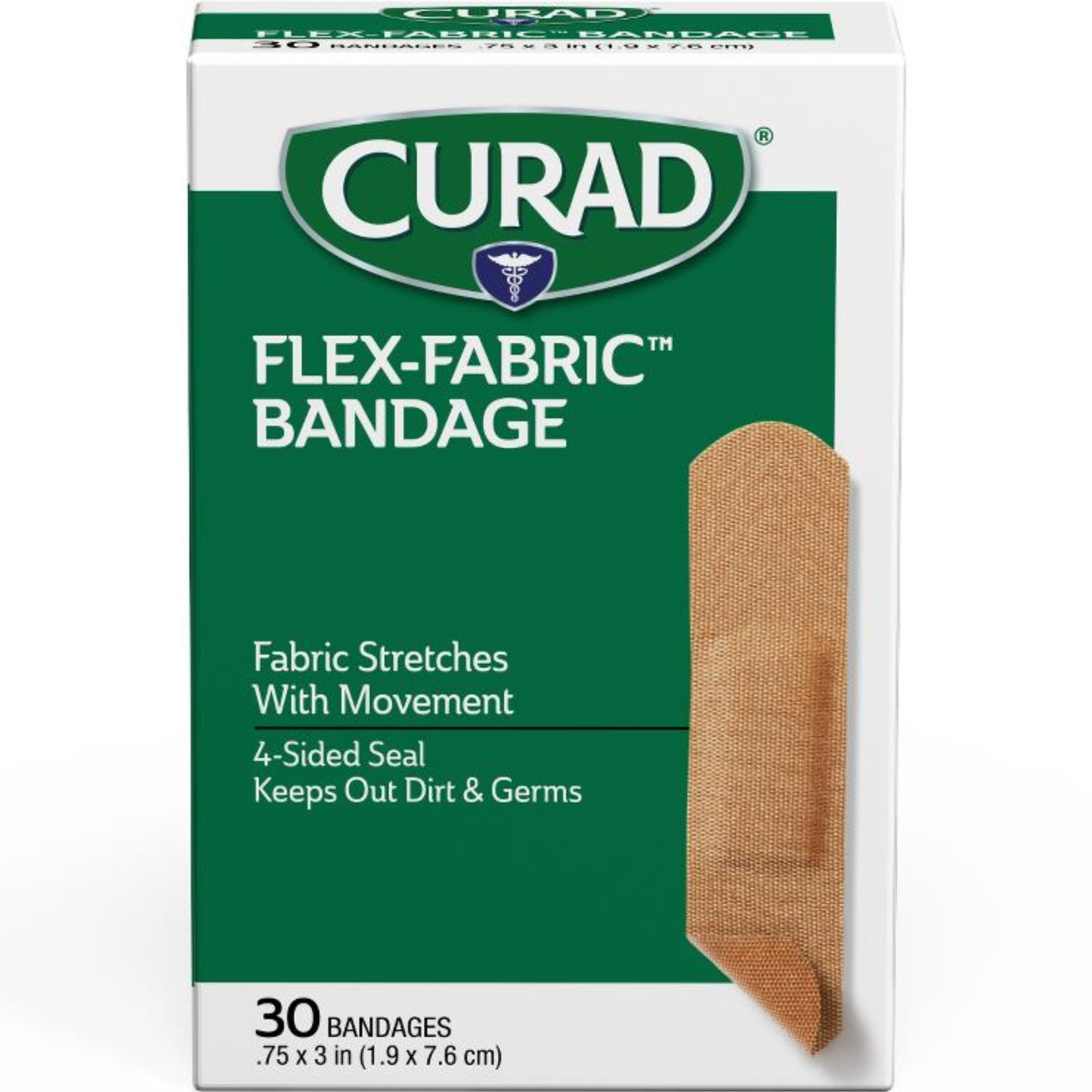 Curad Flex-Fabric Strip Adhesive Bandages 3/4 x 3 inches