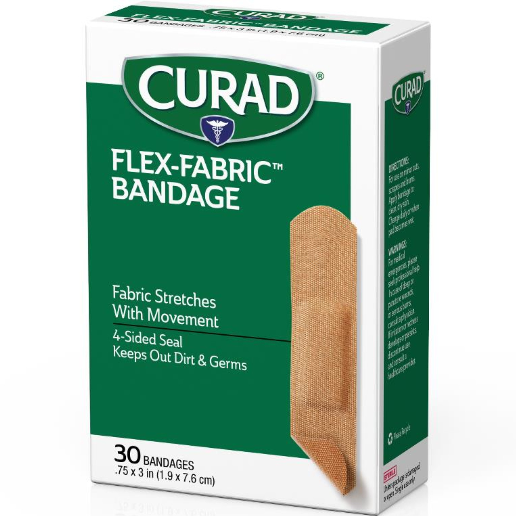 Curad Flex-Fabric Strip Adhesive Bandages 3/4 x 3 inches
