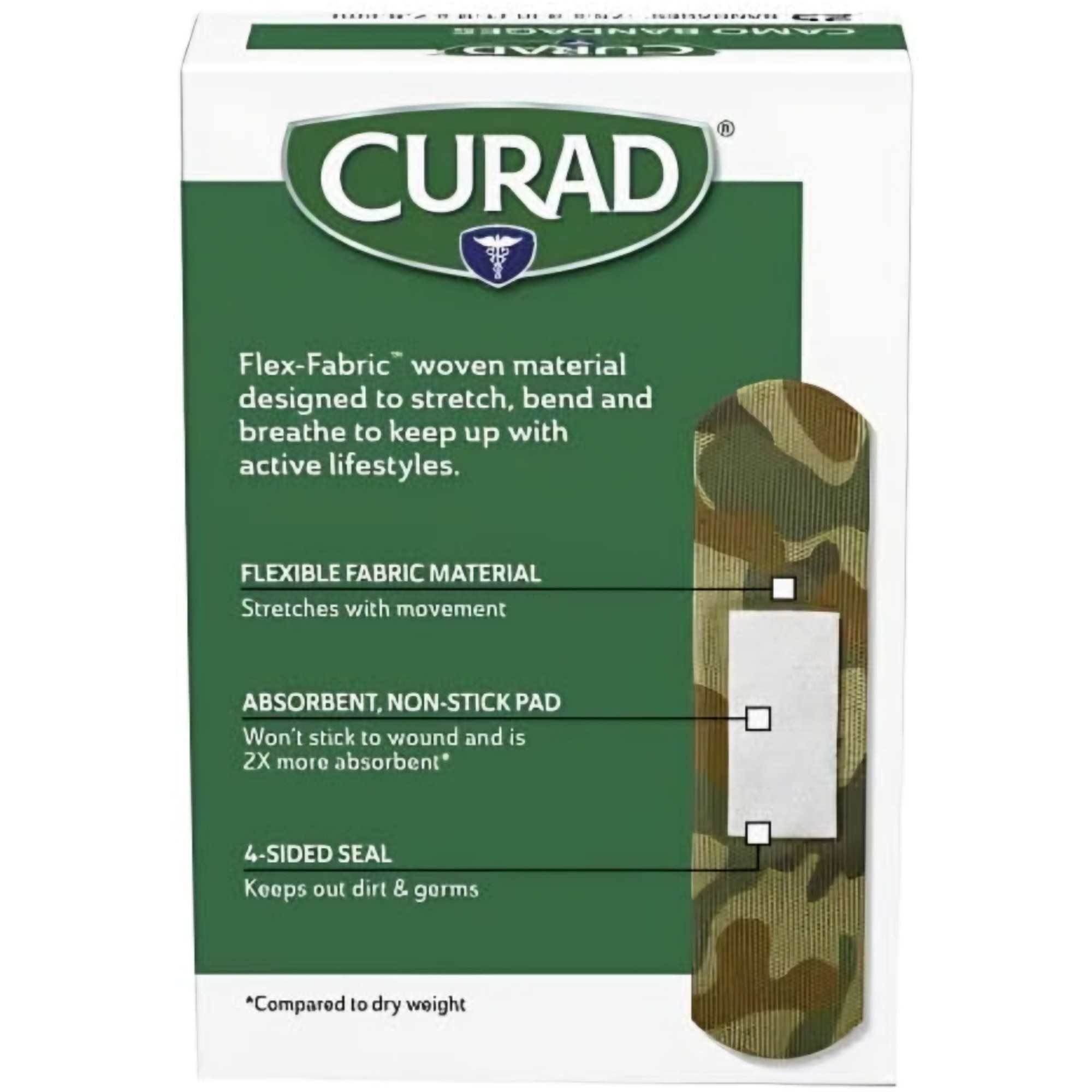 Curad Camp Camo Flex-Fabric Adhesive Bandages