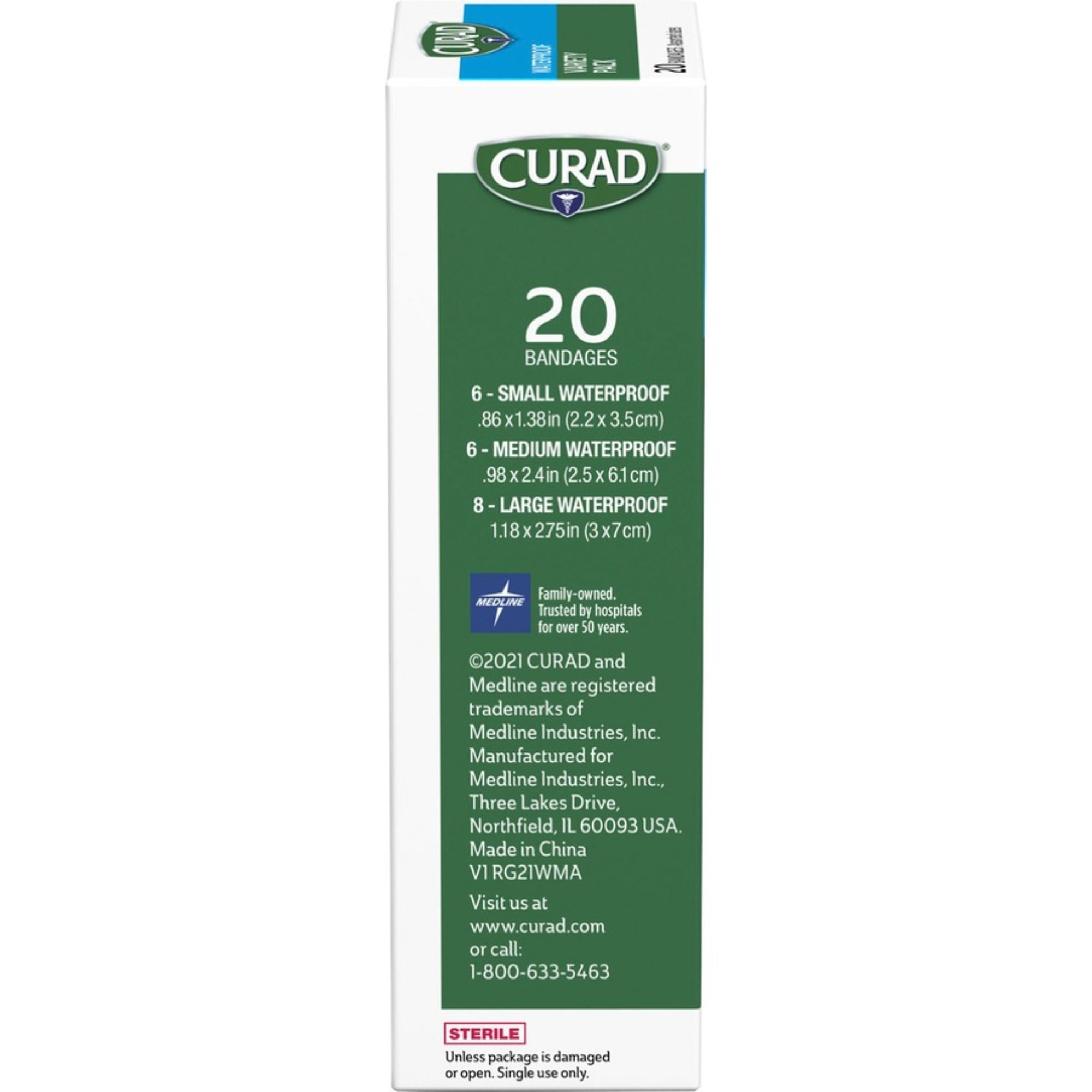Curad Clear Waterproof Adhesive Bandages, Assorted Sizes