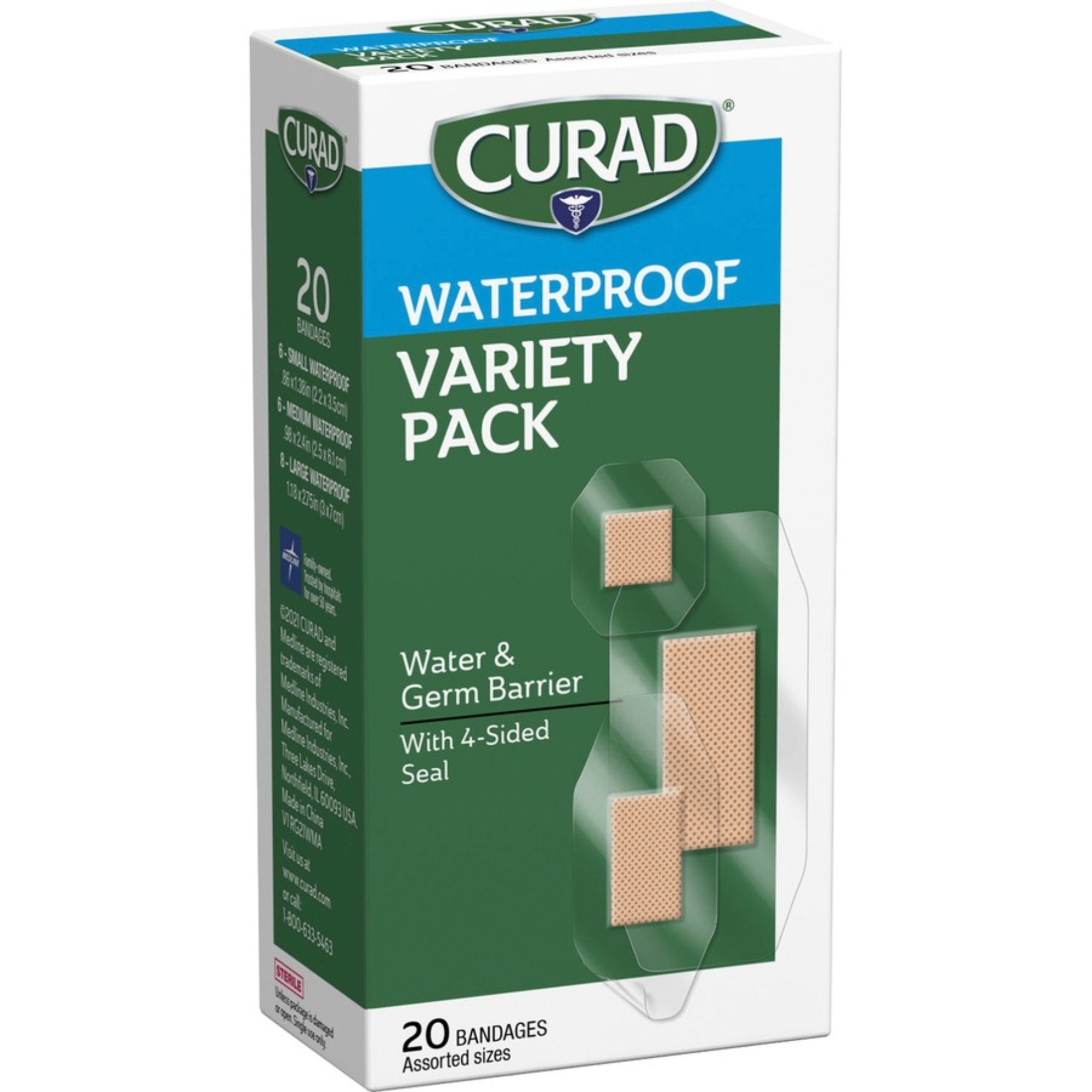 Curad Clear Waterproof Adhesive Bandages, Assorted Sizes