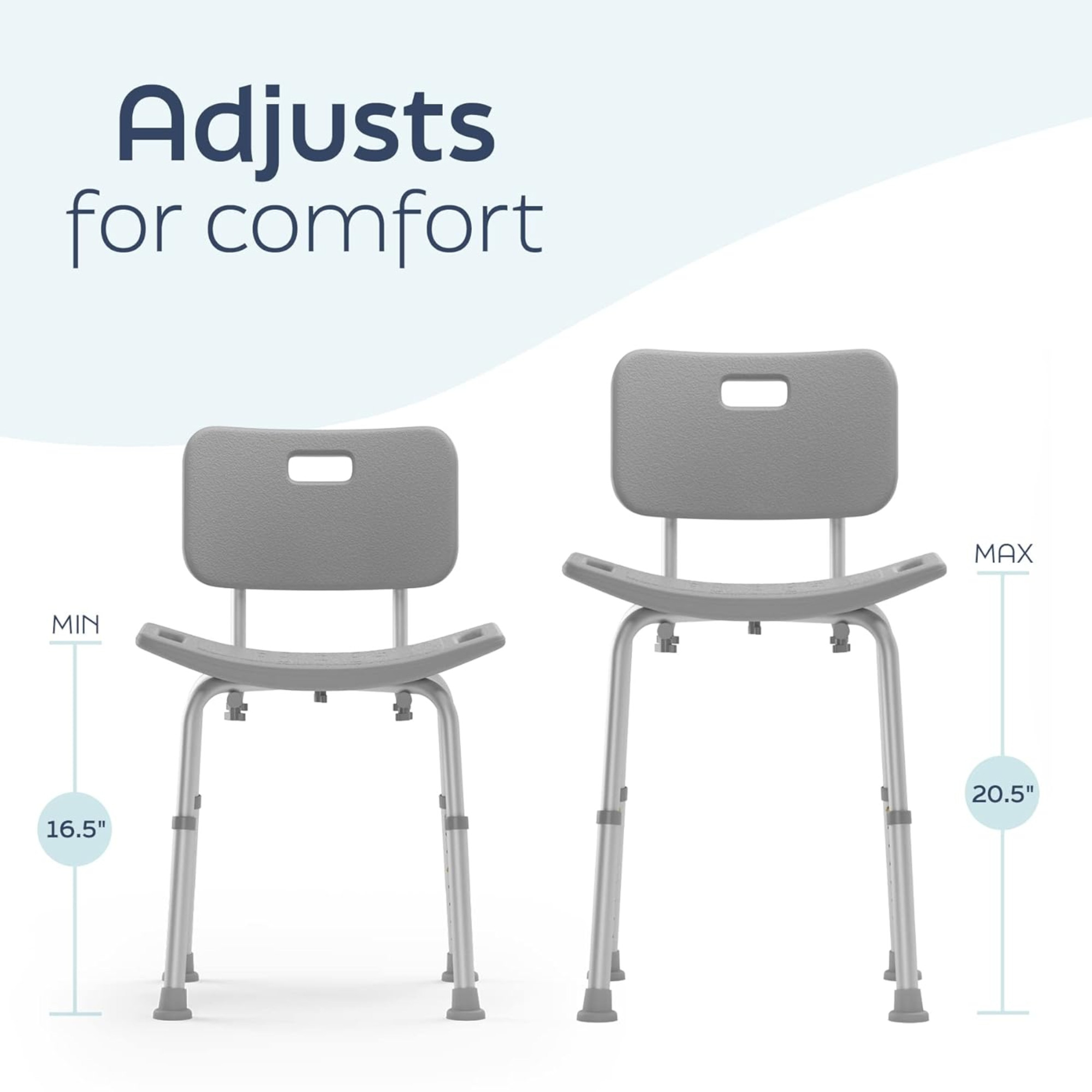 Medline Deluxe Aluminum Shower Chair with Back