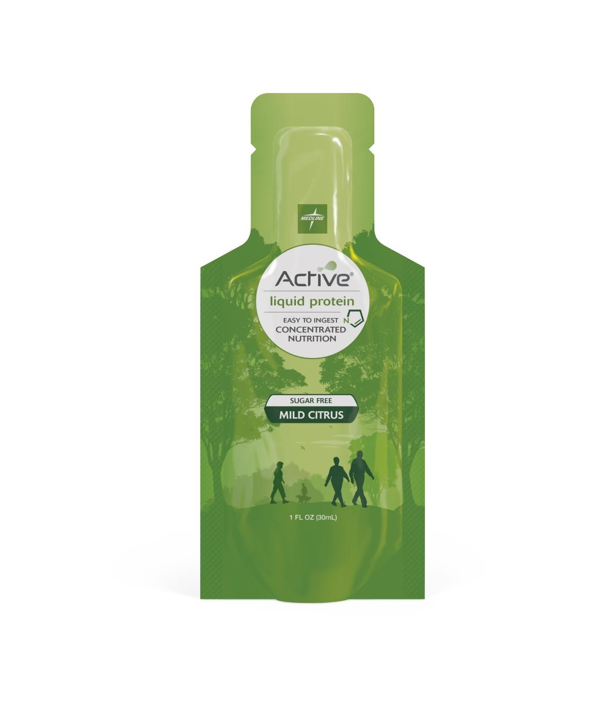 Active Liquid Protein Nutritional Supplement, Sugar Free, Orange Flavor, ENT693SFUD, Mild Citrus - 1 oz. Packets - Case of 100