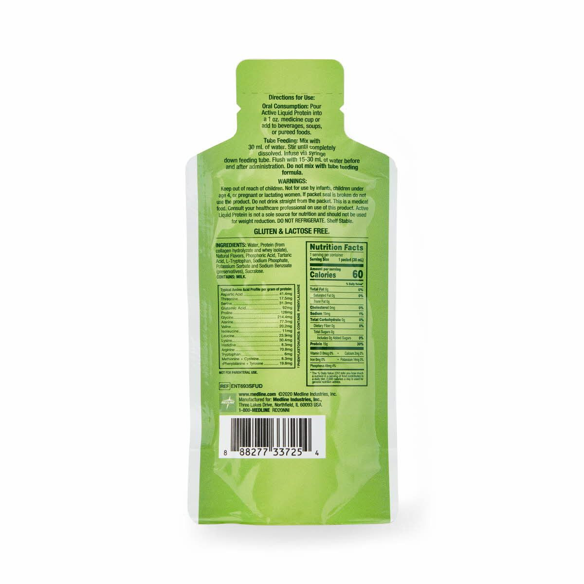 Medline Sugar-Free Active Liquid Protein Nutritional Supplement, Orange