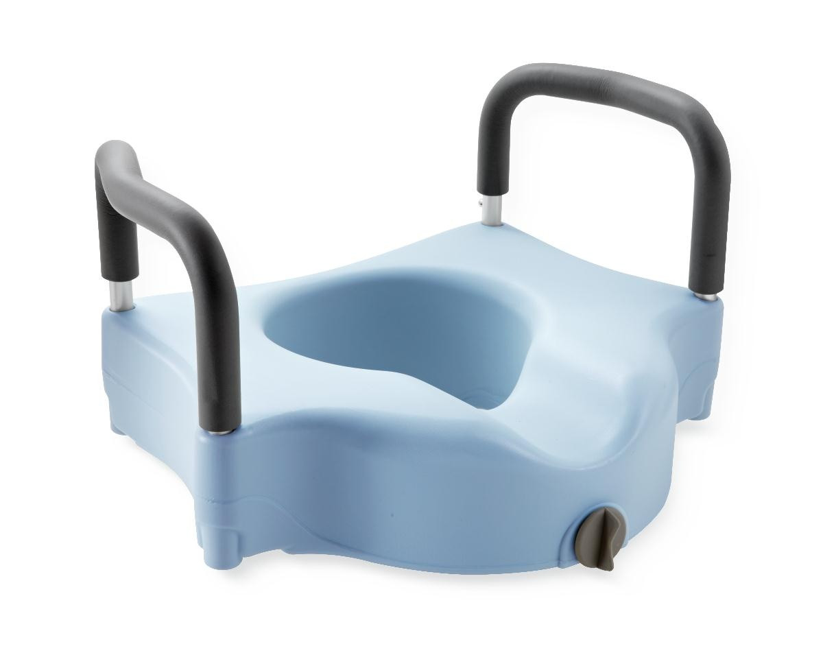 Medline Locking Elevated Toilet Seat with Microban, MDS80316H, Blue - 1 Each