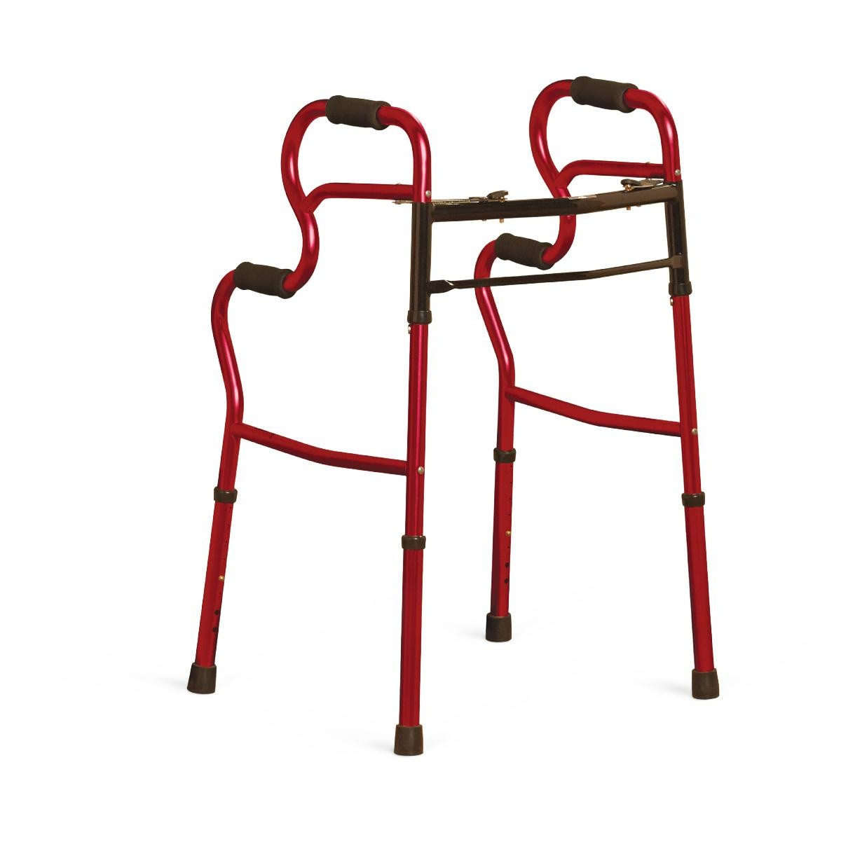Medline 3-in-1 Stand Assist Folding Walker, MDS86410URR, Red - Case of 2