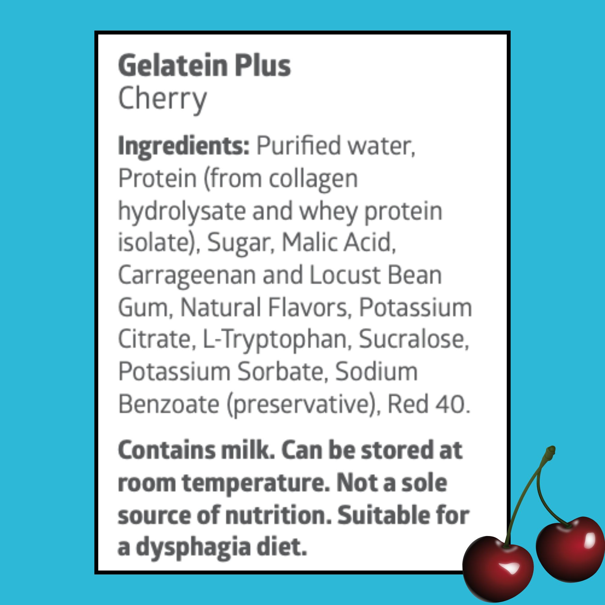 Medline Gelatein Plus High Protein Supplement, Cherry Flavor, 4-oz