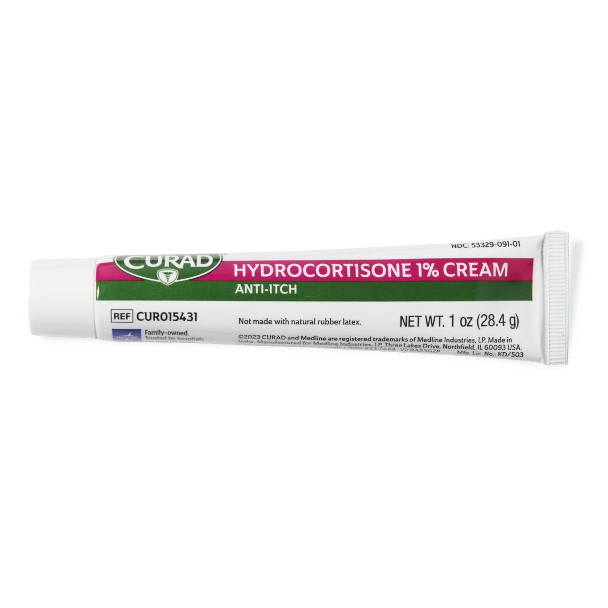 Curad Hydrocortisone Anti-Itch Cream, CUR015431, 1 oz. Tube - Case of 12