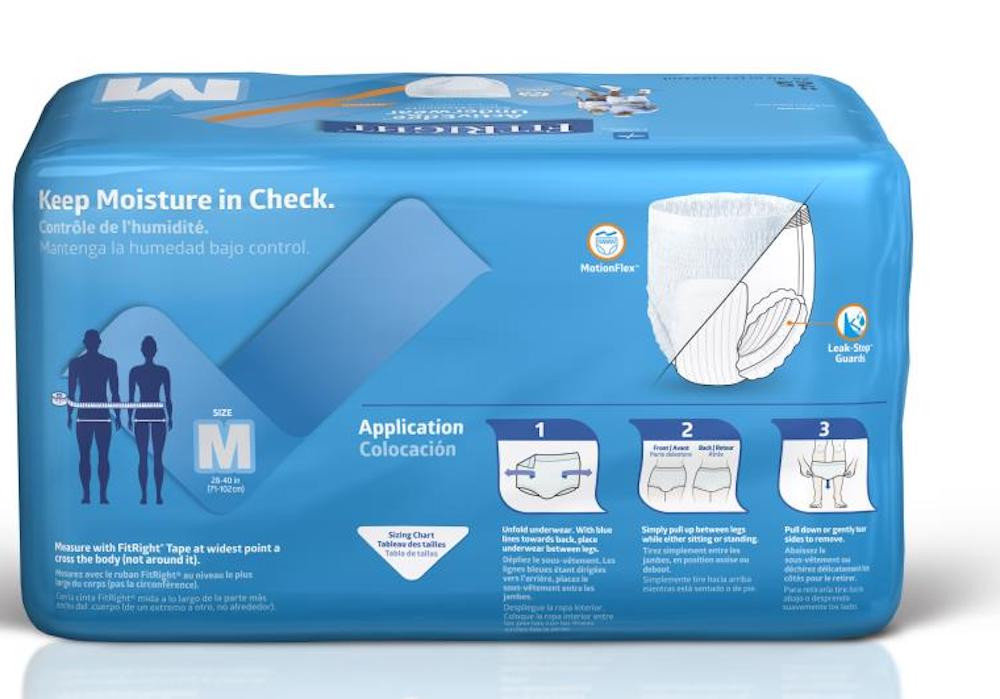 Medline Protect Plus Adult Incontinence Underwear, Moderate Absorbency, MSC19005, M (28-40") - Case of 100