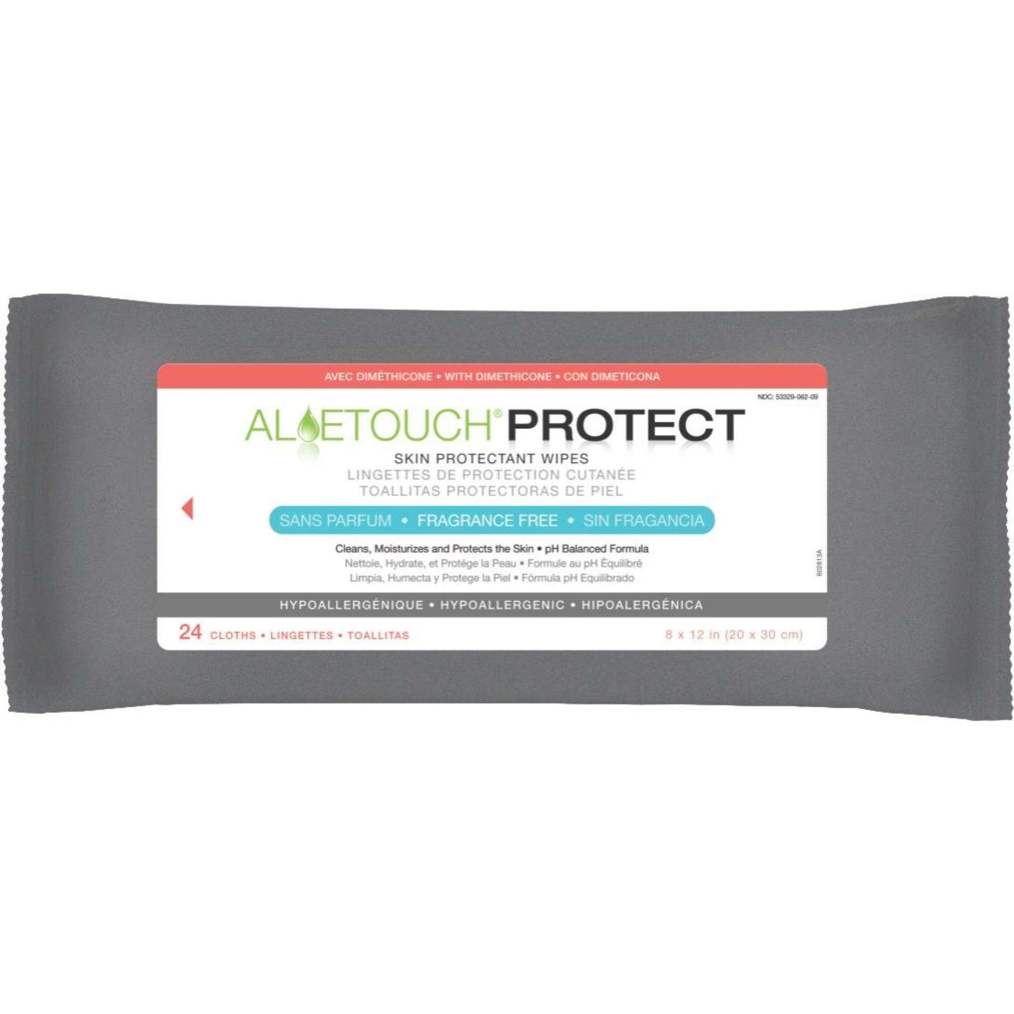 AloeTouch Protect Skin Protectant Wipes with Dimethicone, Unscented