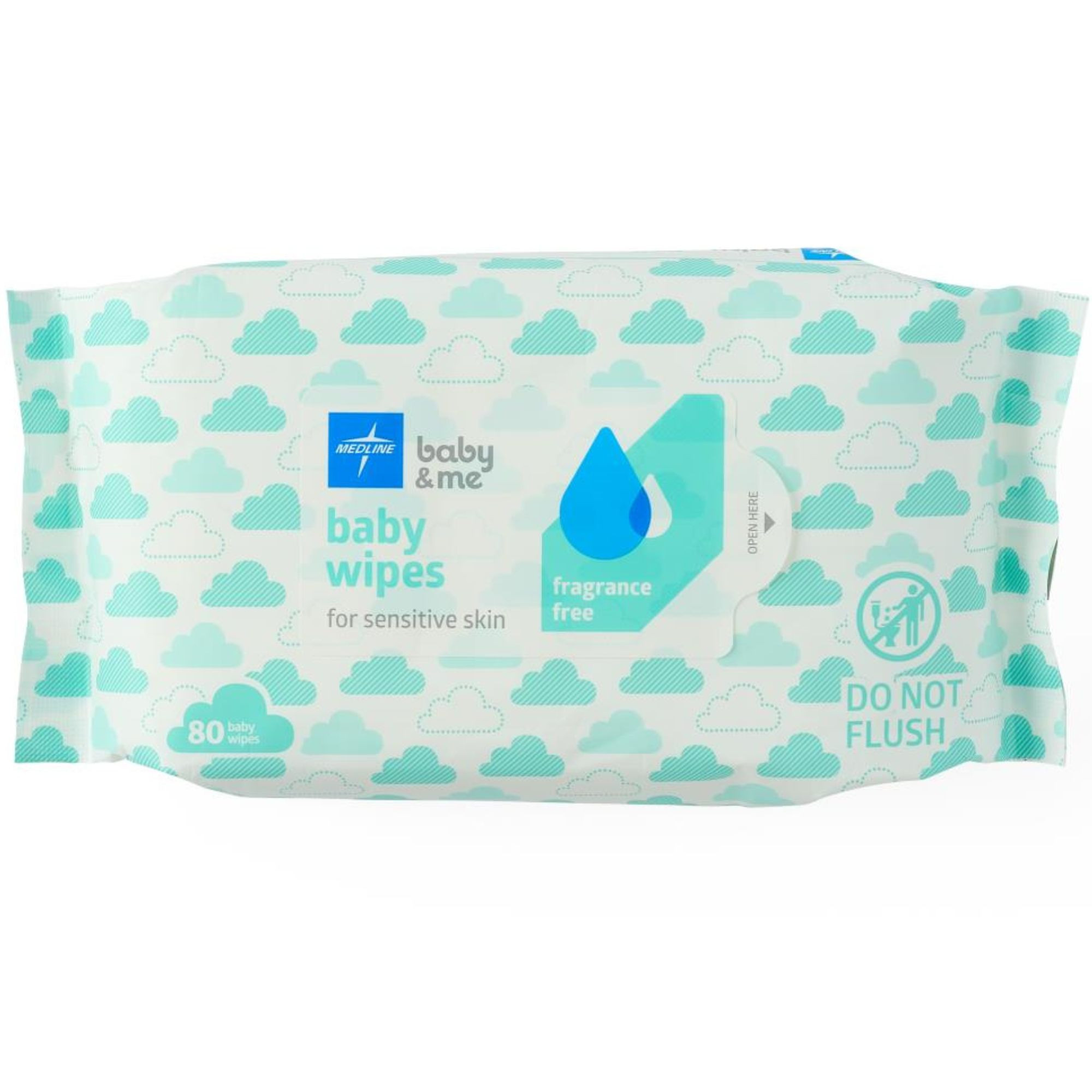 Medline AloeTouch Sensitive Fragrance Free Baby Wipes, MSC263153, Case of 1920