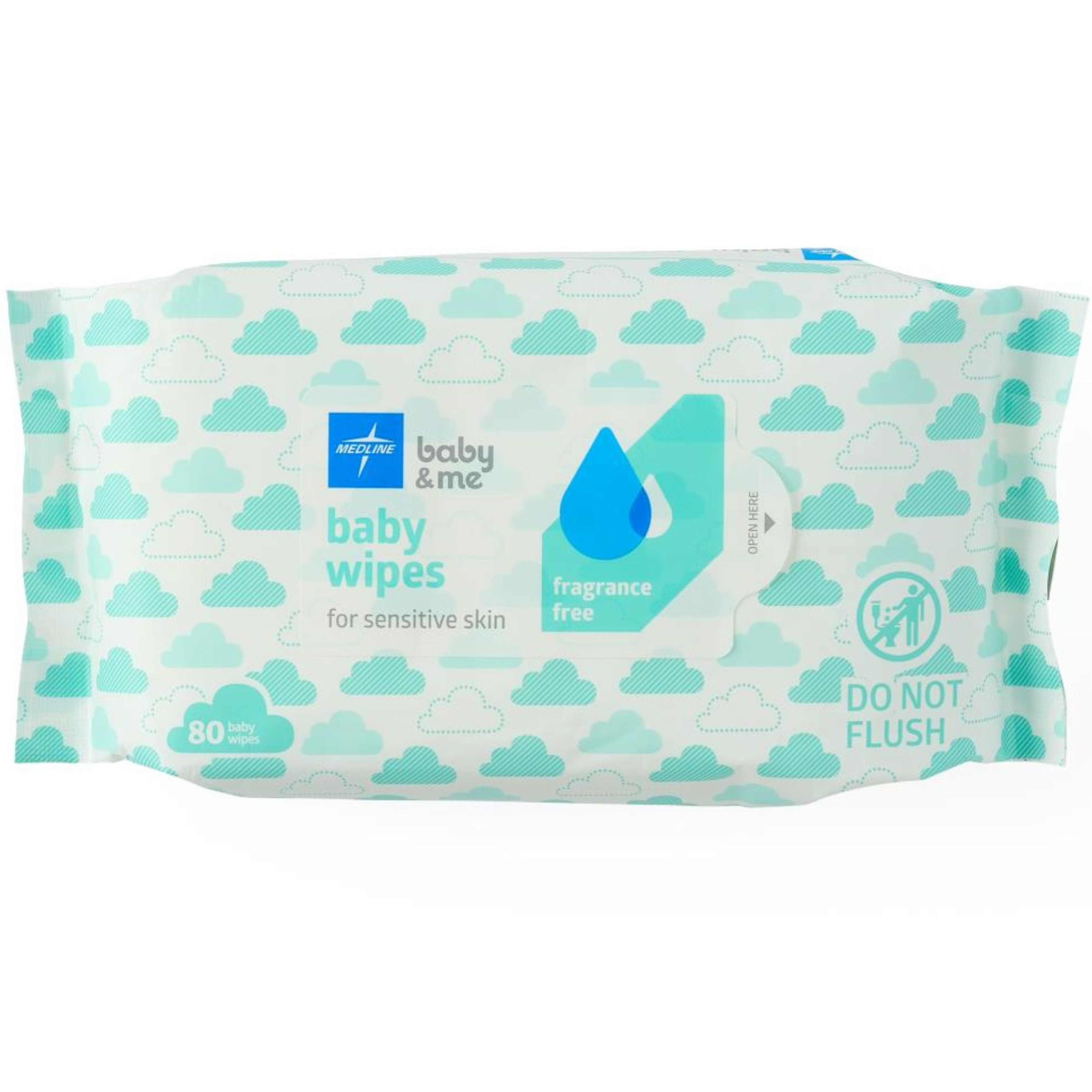 Medline AloeTouch Sensitive Fragrance Free Baby Wipes, MSC263153, Case of 1920