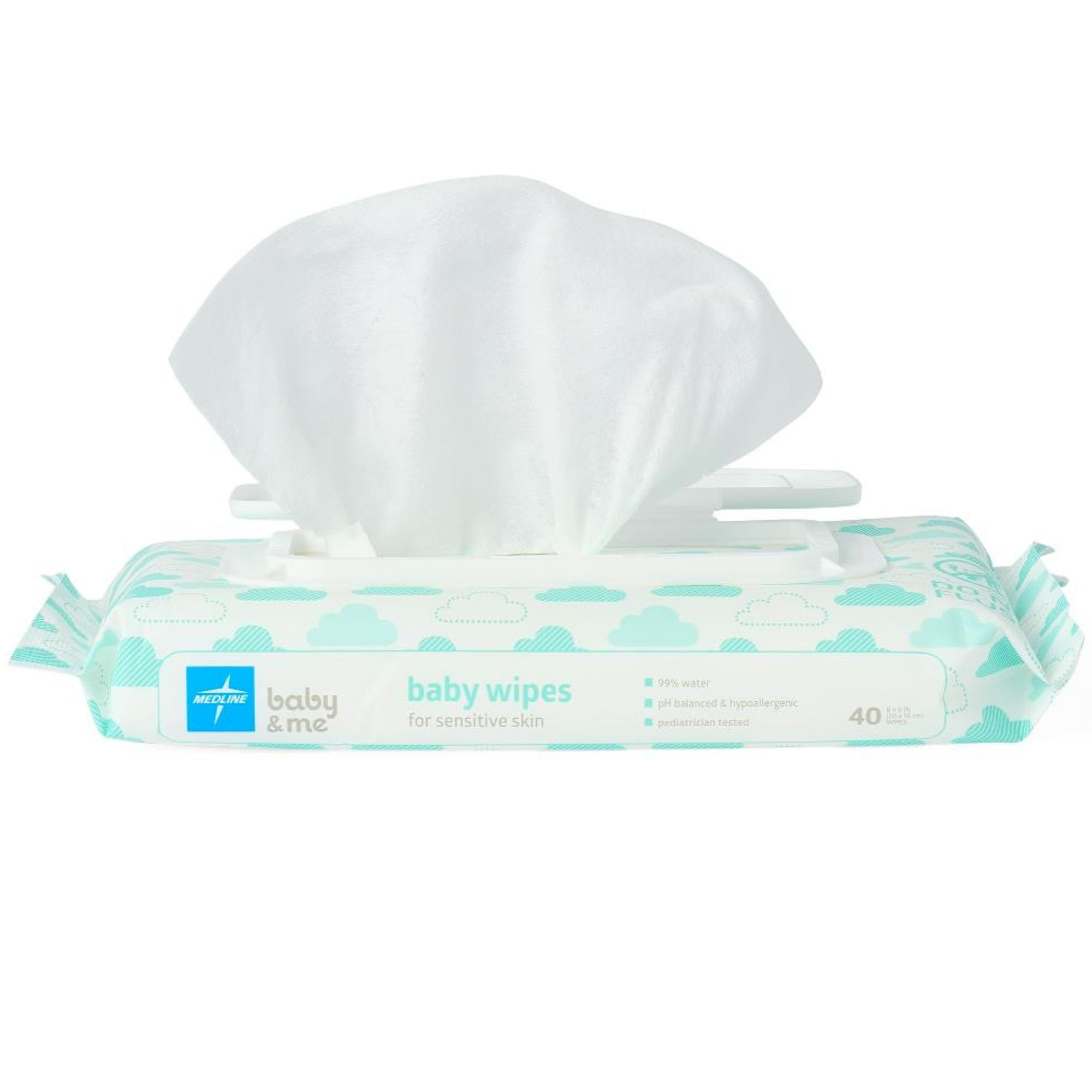 Medline Fragrance Free Baby Wipes Plus, MSC263040, Case of 24
