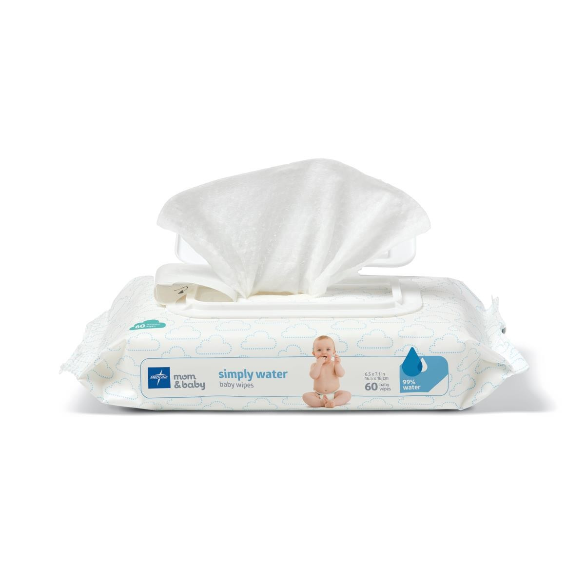 Medline Simply Water Wet Wipes, SWW720, Case of 12
