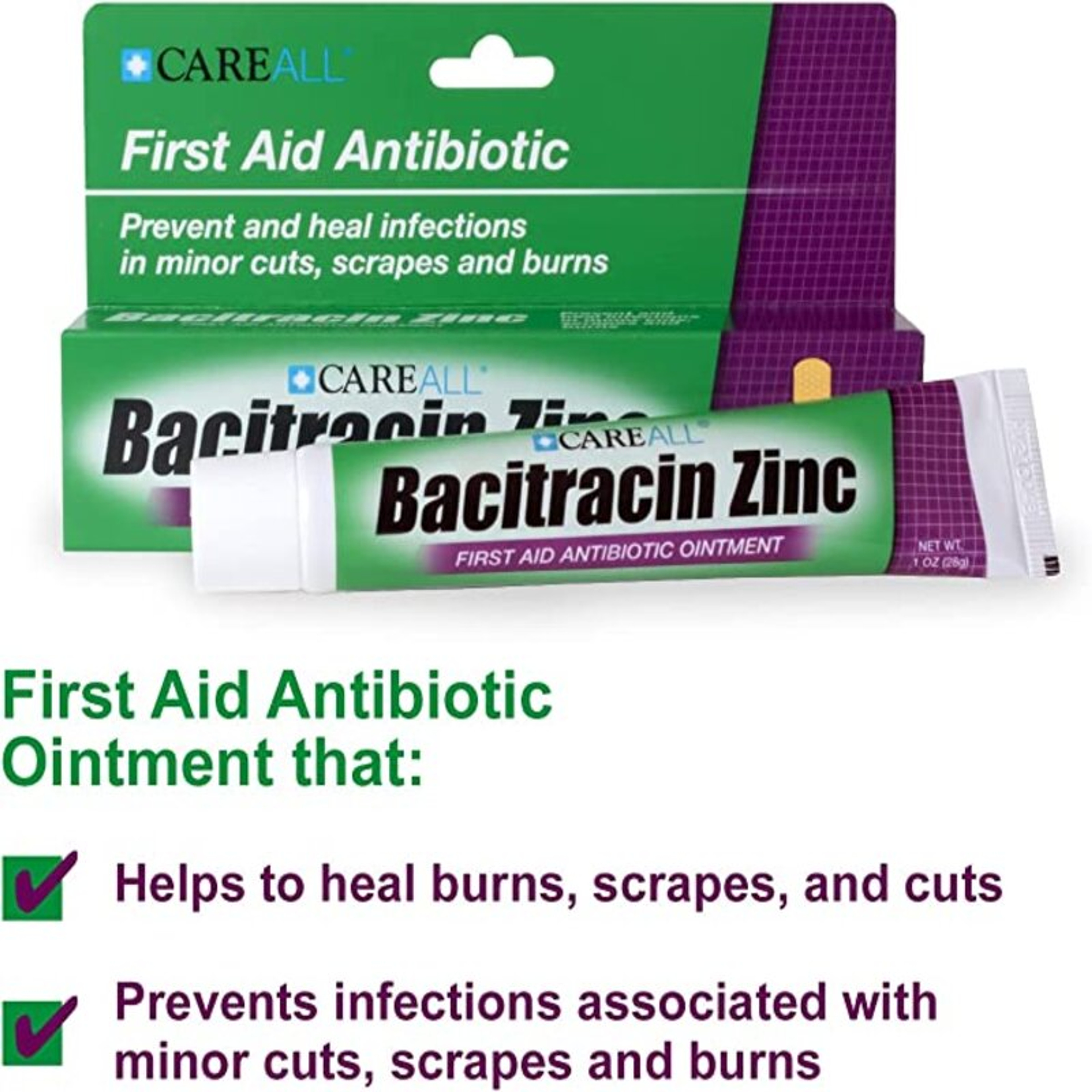 CareALL Bacitracin First Aid Antibiotic, 1 oz., BAC1, 1 Each