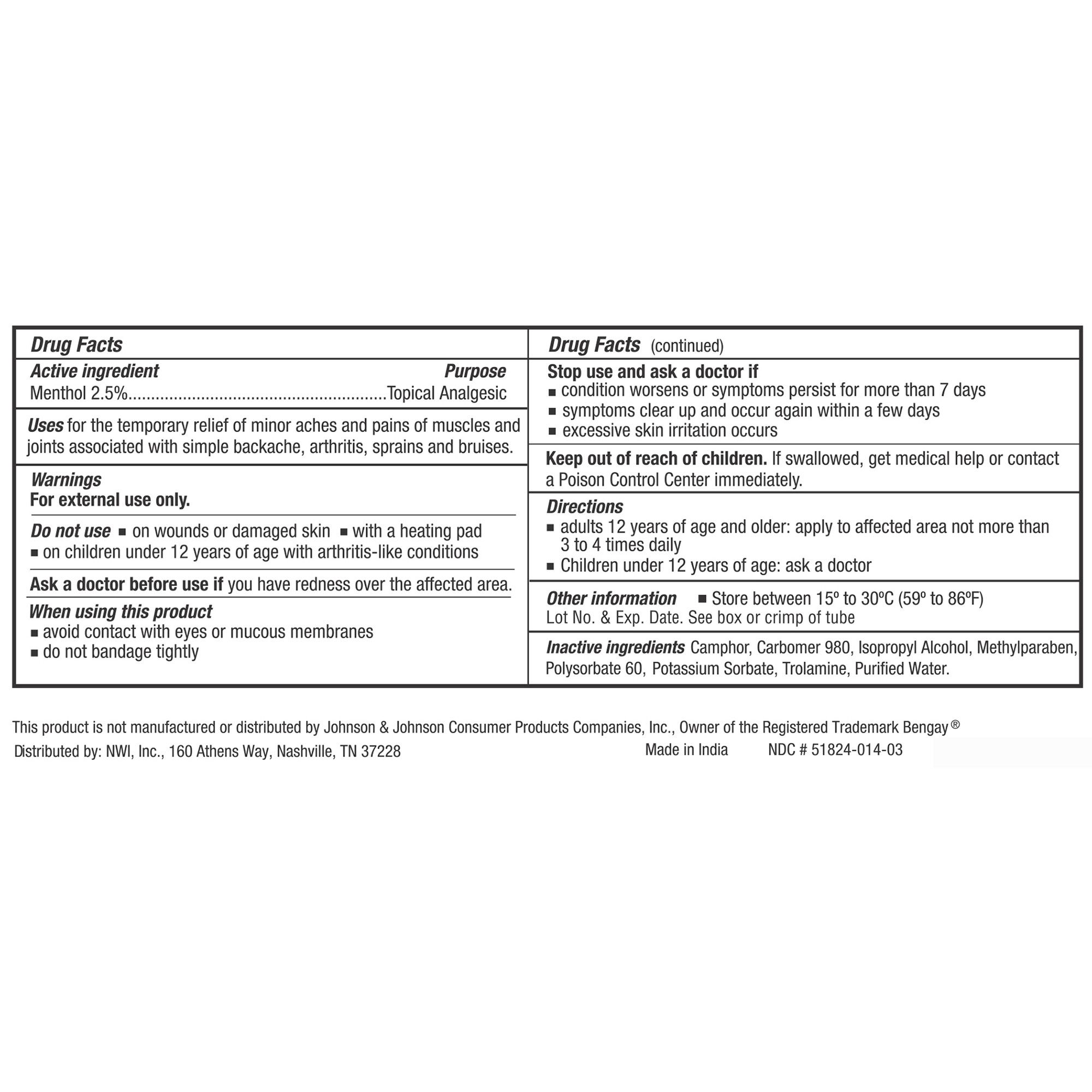 CareAll Muscle and Joint Vanishing Scent Gel