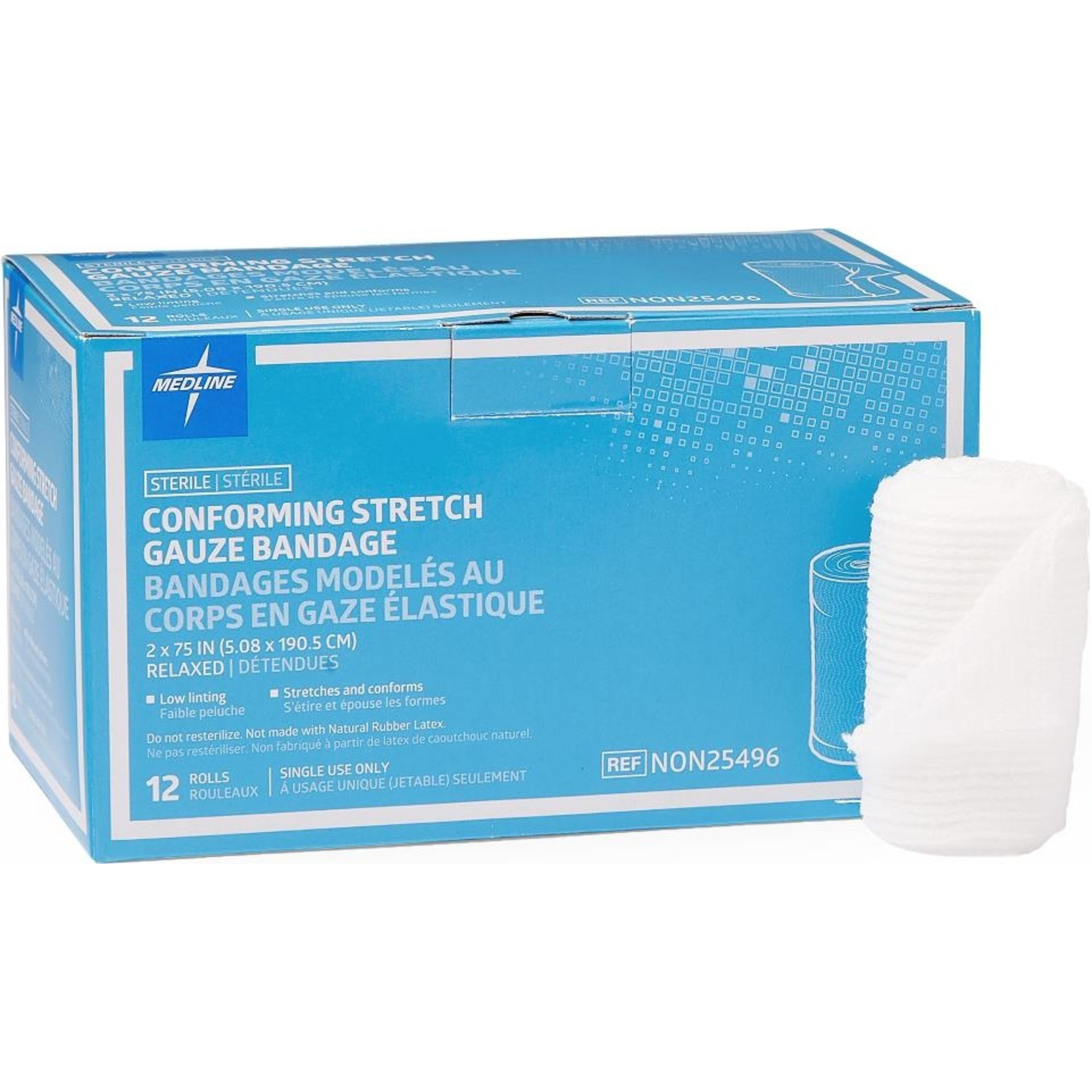 Medline Conforming Stretch Gauze Bandages, Heavy Weight