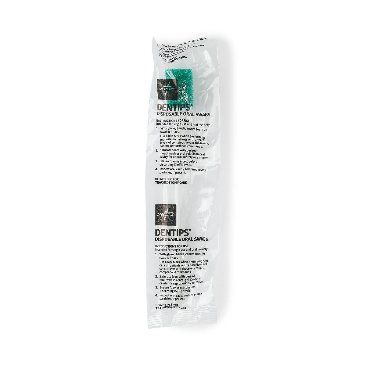 Medline DenTips Oral Swabsticks, Treated , MDS096502Z, Green - Box of 250