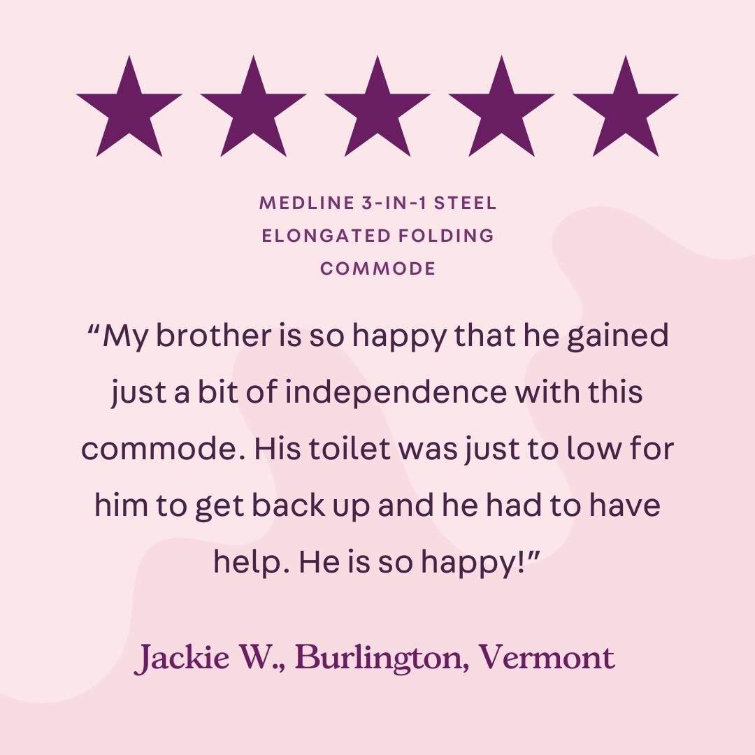 Medline 3-in-1 Steel Elongated Folding Commode