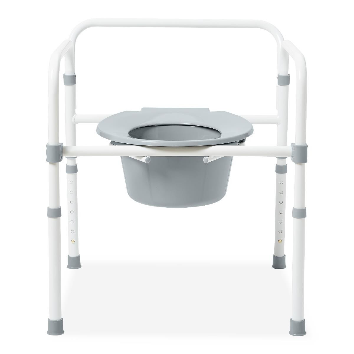 Medline 3-in-1 Economy Steel Elongated Folding Commode, G1-202ELX4, Case of 4