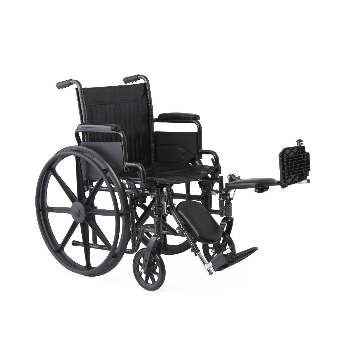 Medline K1 Wheelchair, Swing Back Desk-Length Arms, Elevating Leg Rests, Vinyl , K1166V22E, 16" - 1 Each