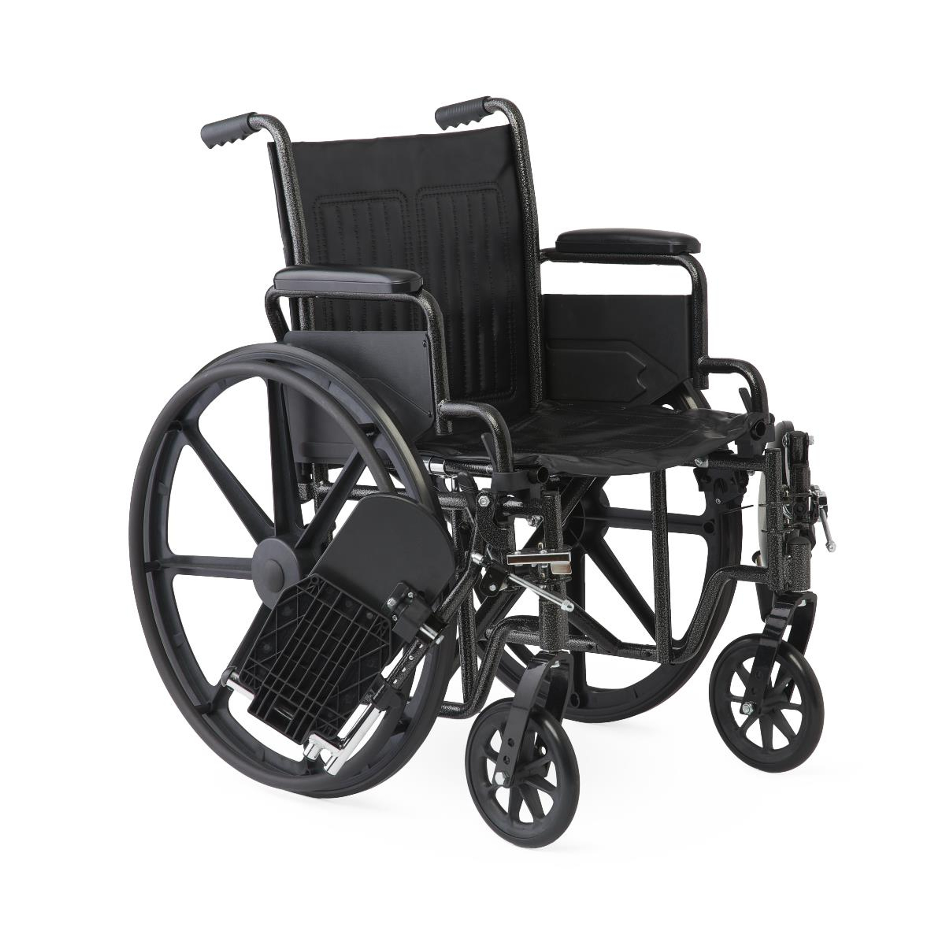 Medline K1 Wheelchair, Swing Back Desk-Length Arms, Elevating Leg Rests, Vinyl , K1166V22E, 16" - 1 Each