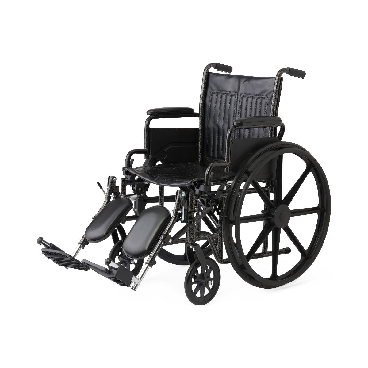 Medline K1 Wheelchair, Swing Back Desk-Length Arms, Elevating Leg Rests, Vinyl , K1166V22E, 16" - 1 Each