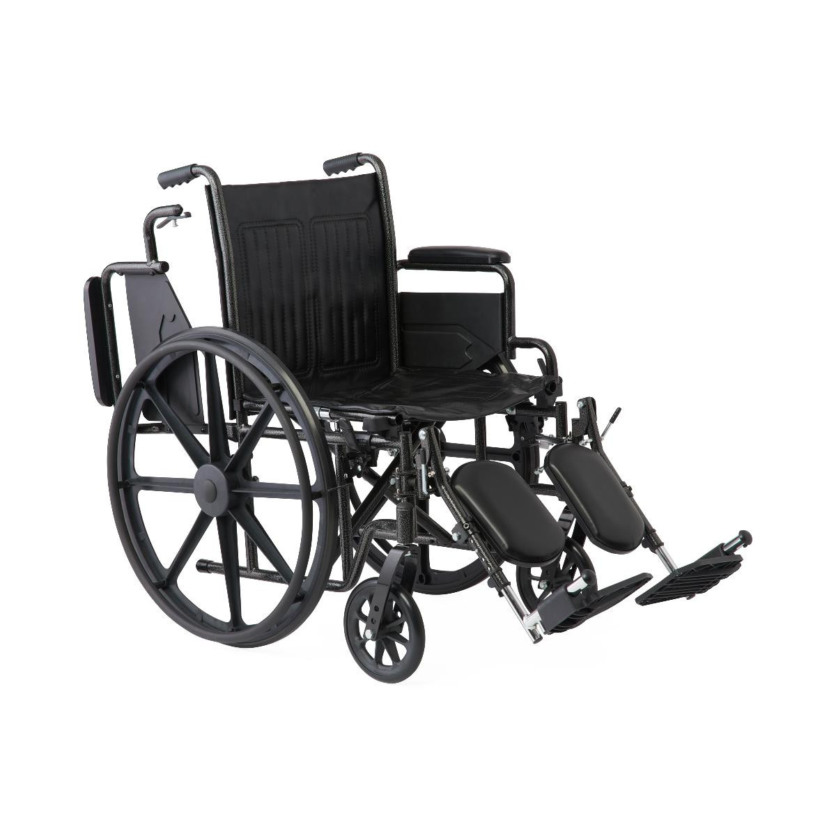 Medline K1 Wheelchair, Swing Back Desk-Length Arms, Elevating Leg Rests, Vinyl , K1186V22E, 18" - 1 Each
