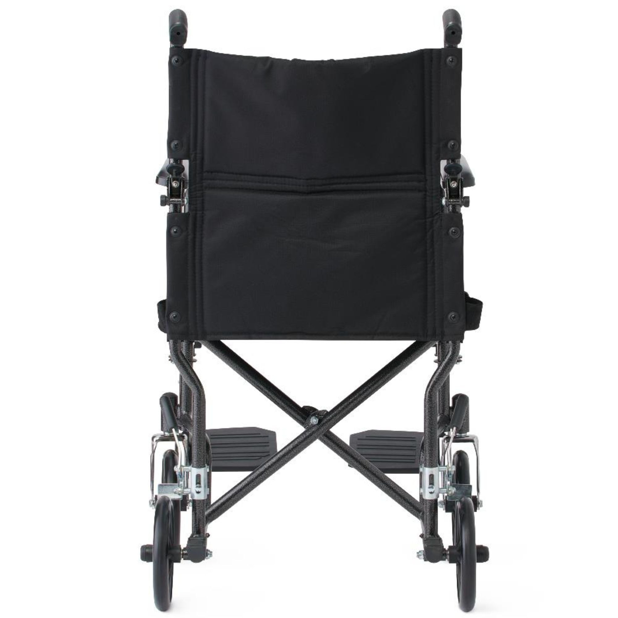 Medline Basic Steel Transport Chair, Swing-Away Footrests, 8", MDS808200B, 1 Each