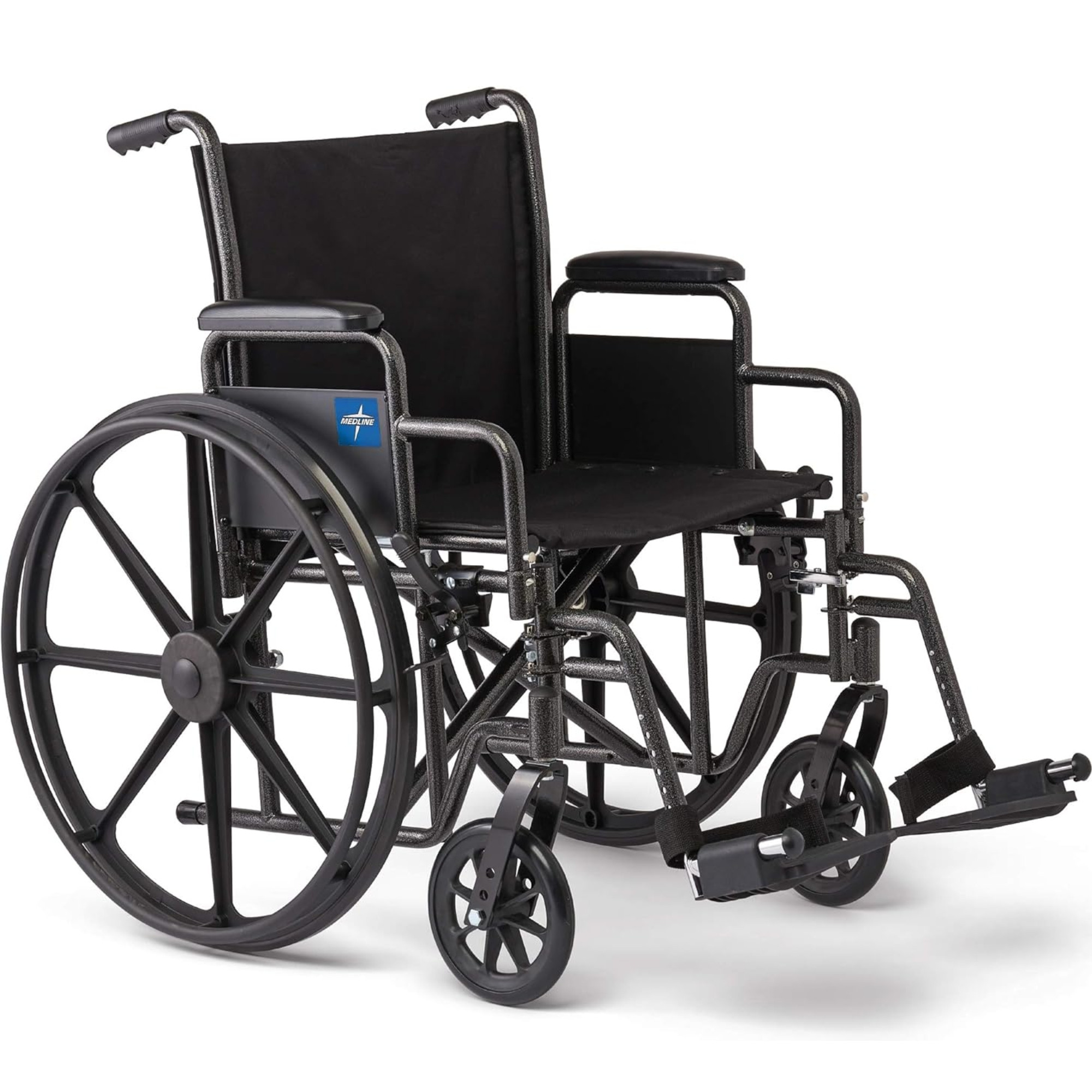 Medline K1 Wheelchair, Swing Back Desk-Length Arms, Swing-Away Foot Rests