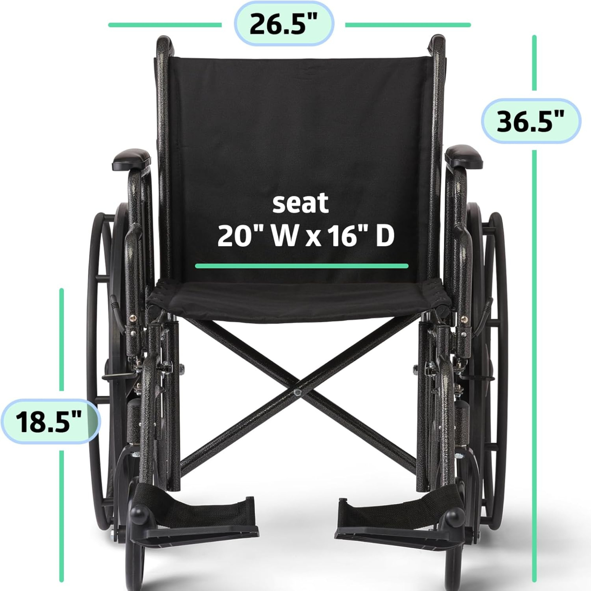 Medline K1 Wheelchair, Swing Back Desk-Length Arms, Swing-Away Foot Rests