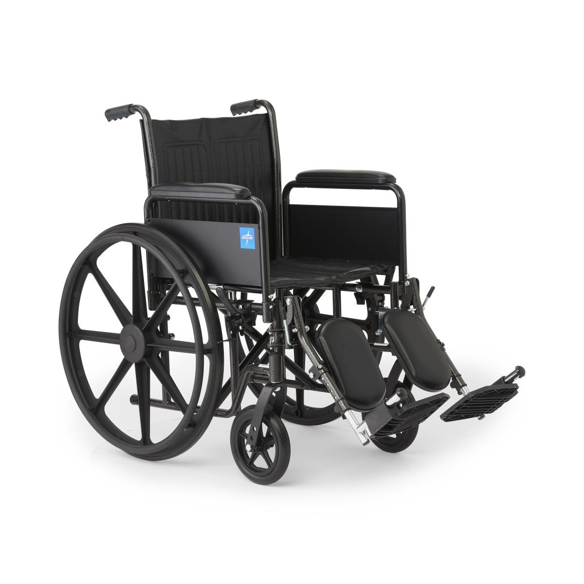 Medline K1 Wheelchair, Full-Length Arms, Elevating Leg Rests, Vinyl, 18", K1186V11E, 1 Each