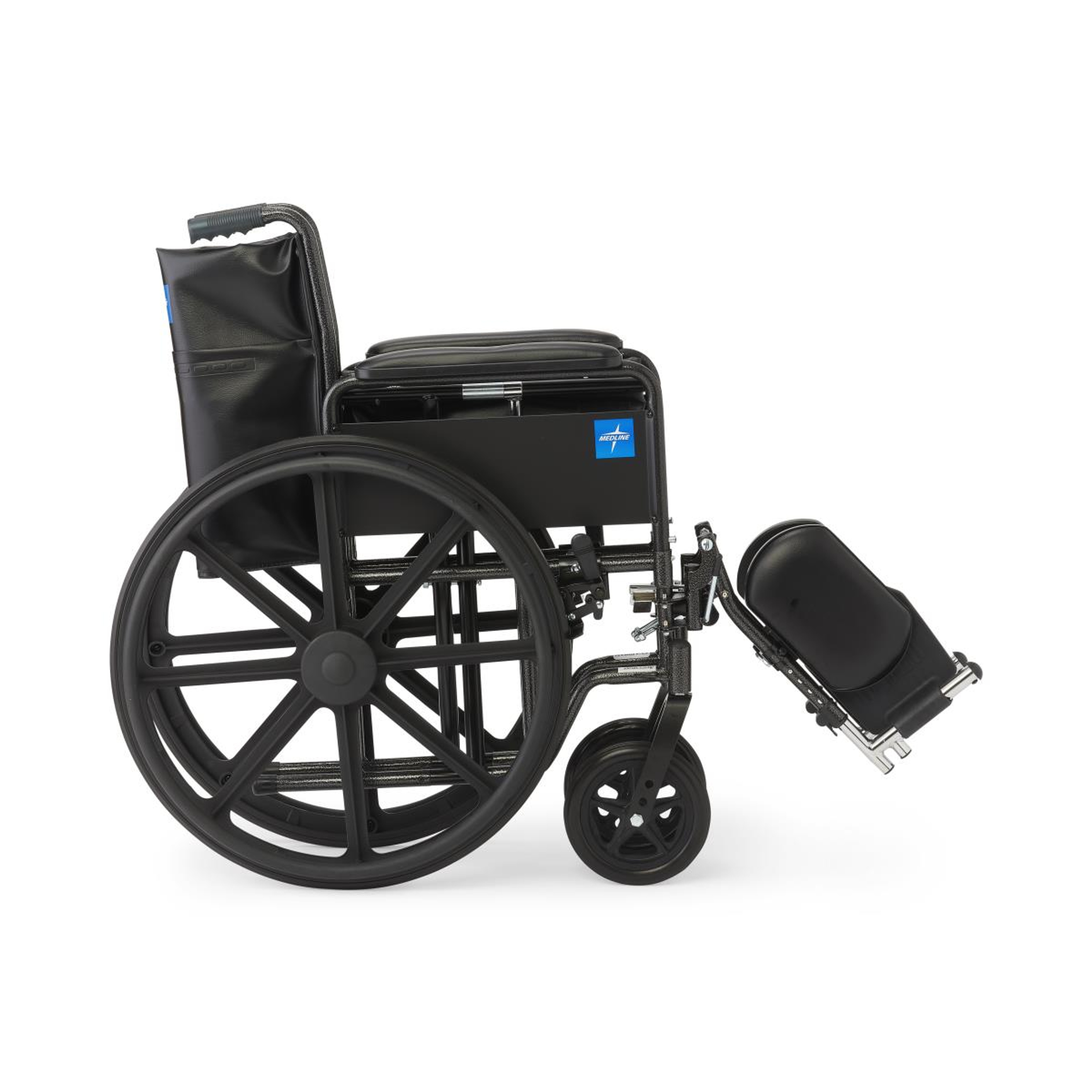 Medline K1 Wheelchair, Full-Length Arms, Elevating Leg Rests, Vinyl, 18", K1186V11E, 1 Each