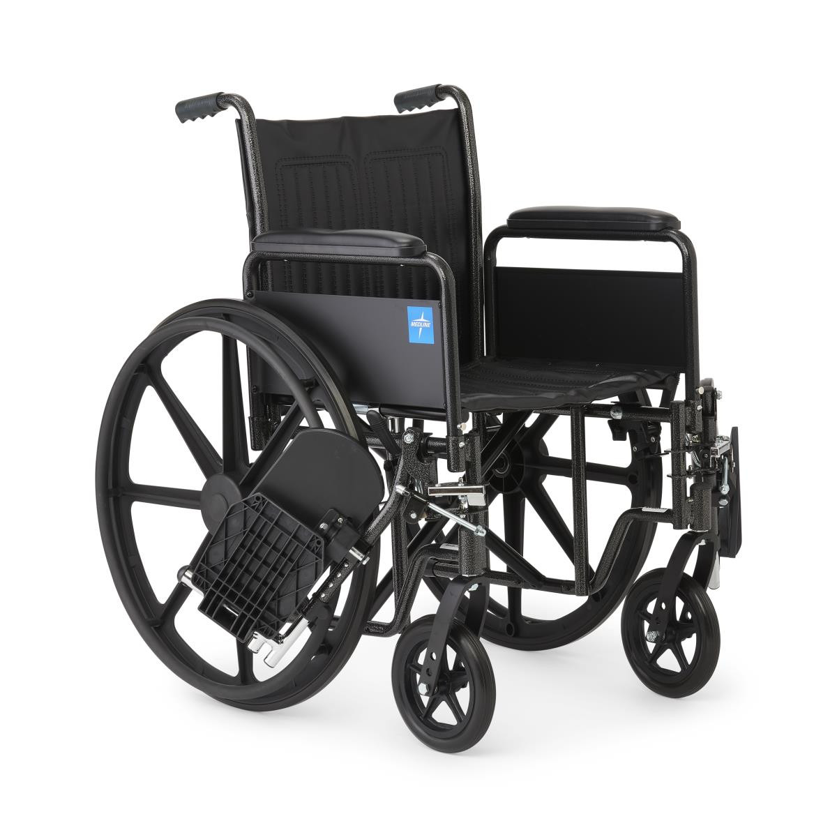 Medline K1 Wheelchair, Full-Length Arms, Elevating Leg Rests, Vinyl, 18", K1186V11E, 1 Each